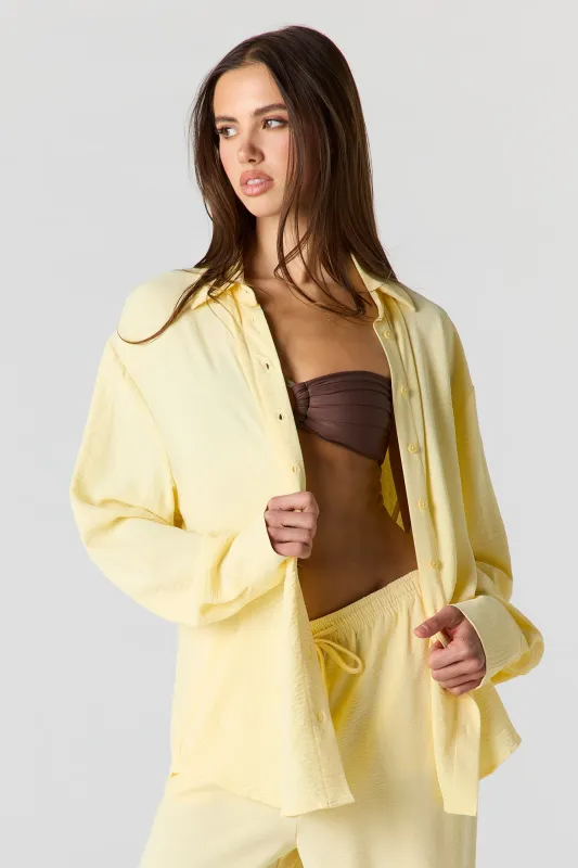 Flowy Oversized Button-Up Top sold by Urban Planet