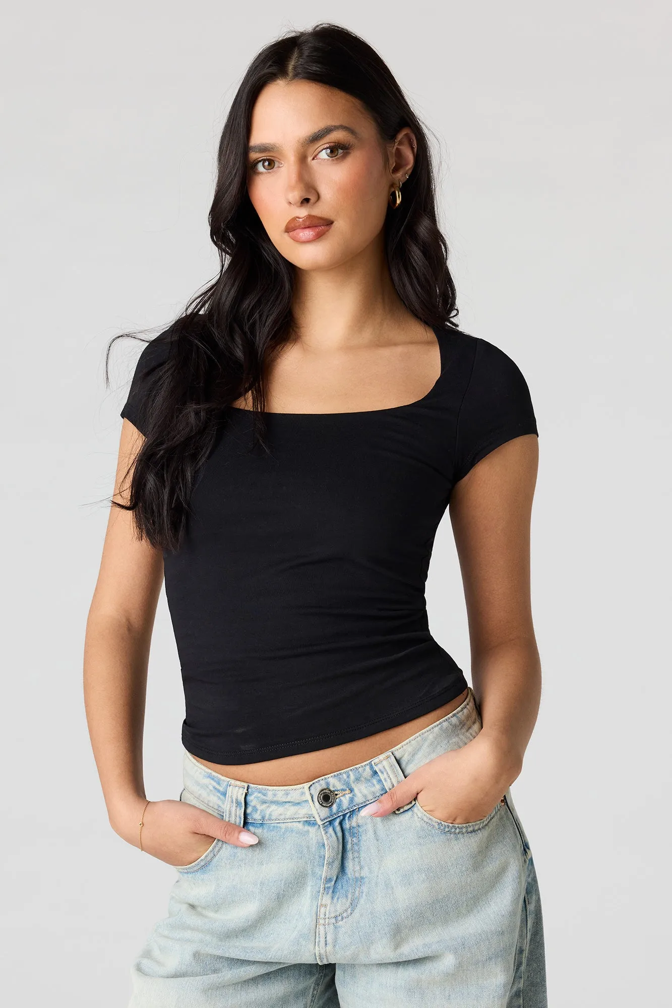 Soft Contour Square Neck T-Shirt sold by Urban Planet product image thumbnail 4