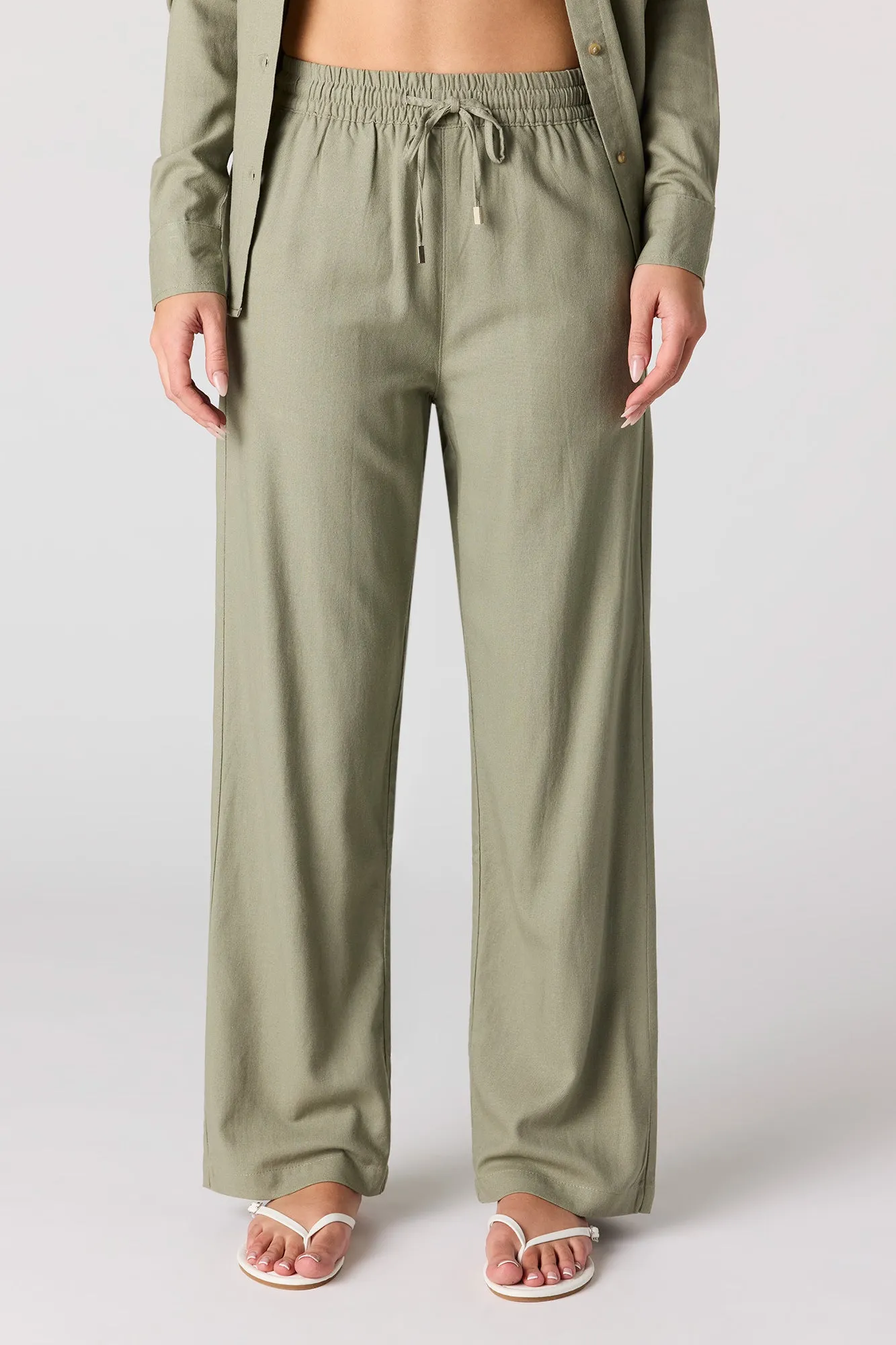 Linen-Blend Wide Leg Pant sold by Urban Planet product image thumbnail 2