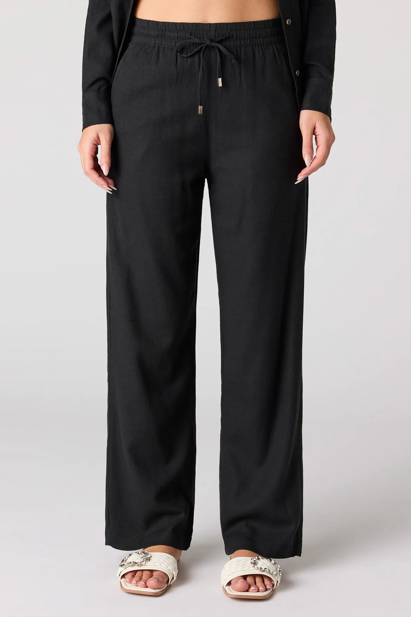 Linen-Blend Wide Leg Pant sold by Urban Planet product image thumbnail 5