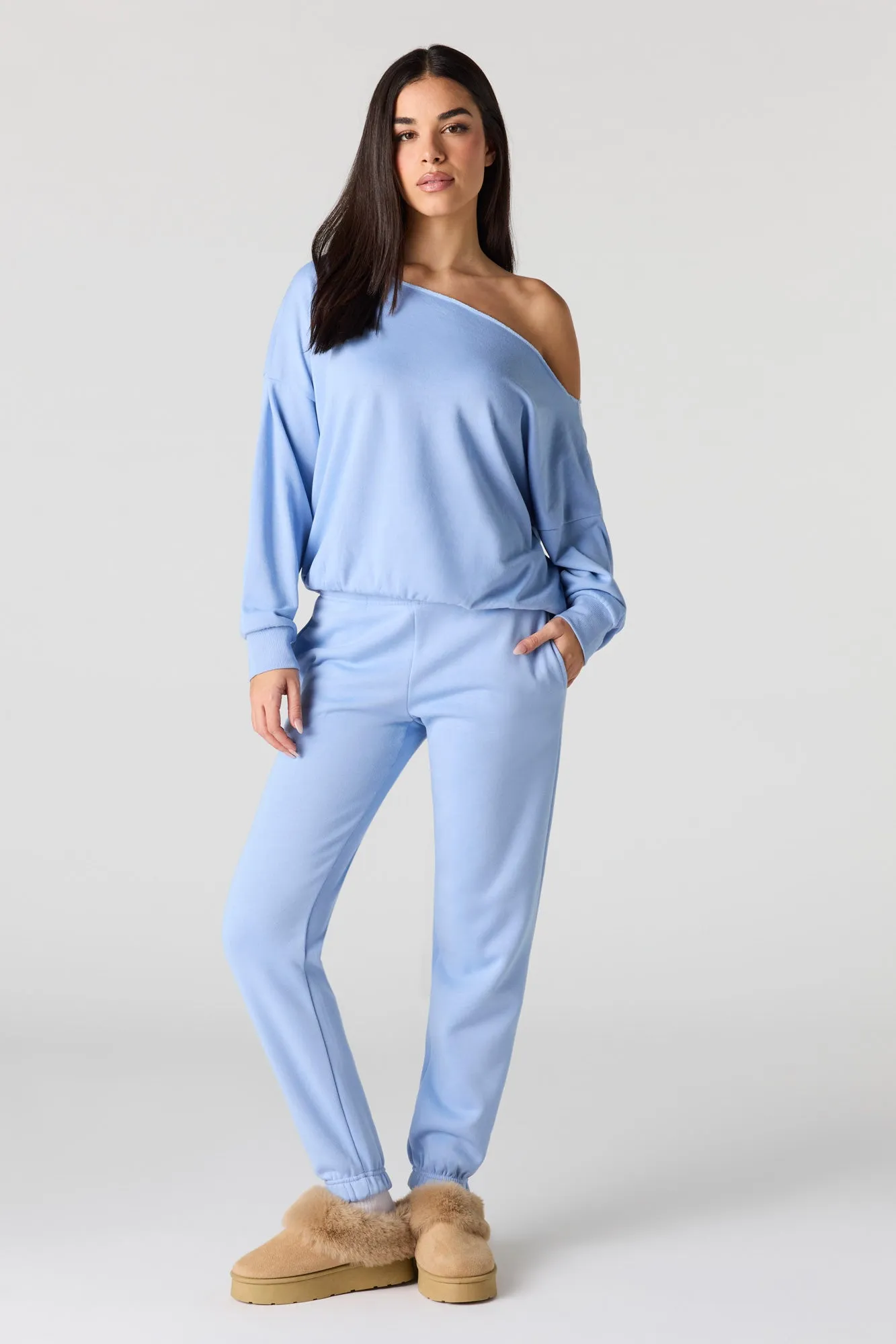 Off Shoulder Fleece Sweatshirt sold by Urban Planet product image thumbnail 3