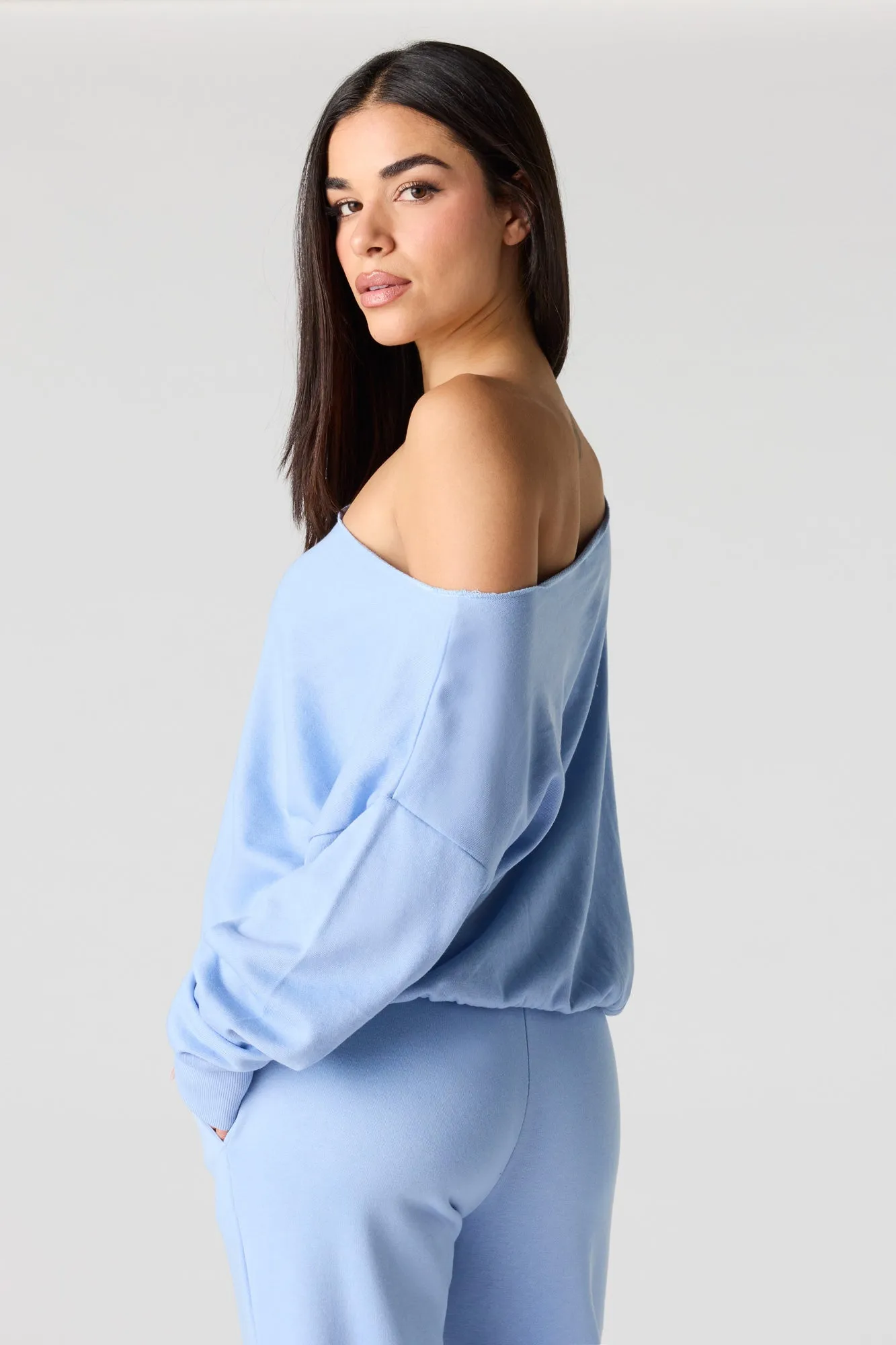 Off Shoulder Fleece Sweatshirt sold by Urban Planet product image thumbnail 2