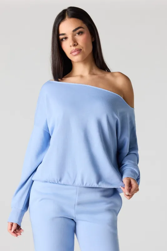 Off Shoulder Fleece Sweatshirt made by Urban Planet