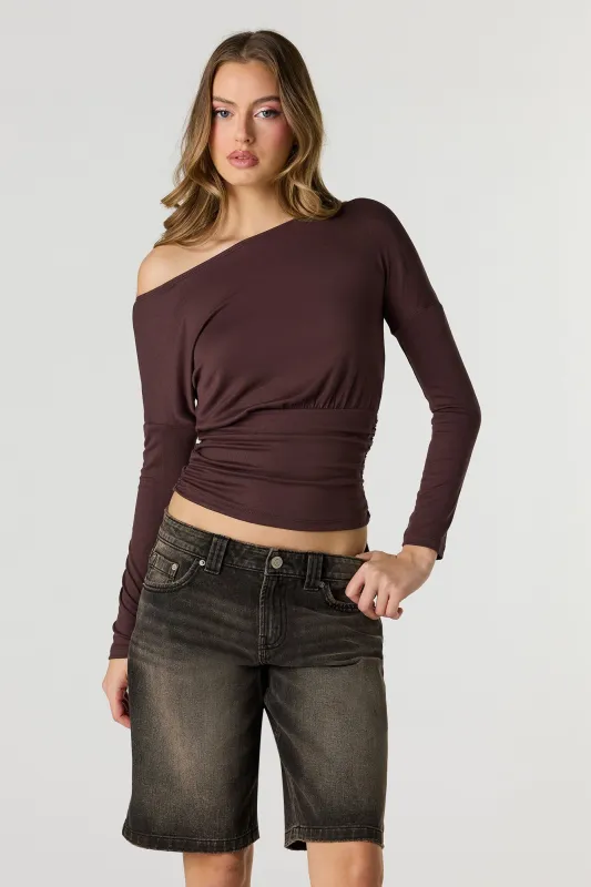 Brooklyn Low Rise Baggy Latte Black Jort made by Stitches