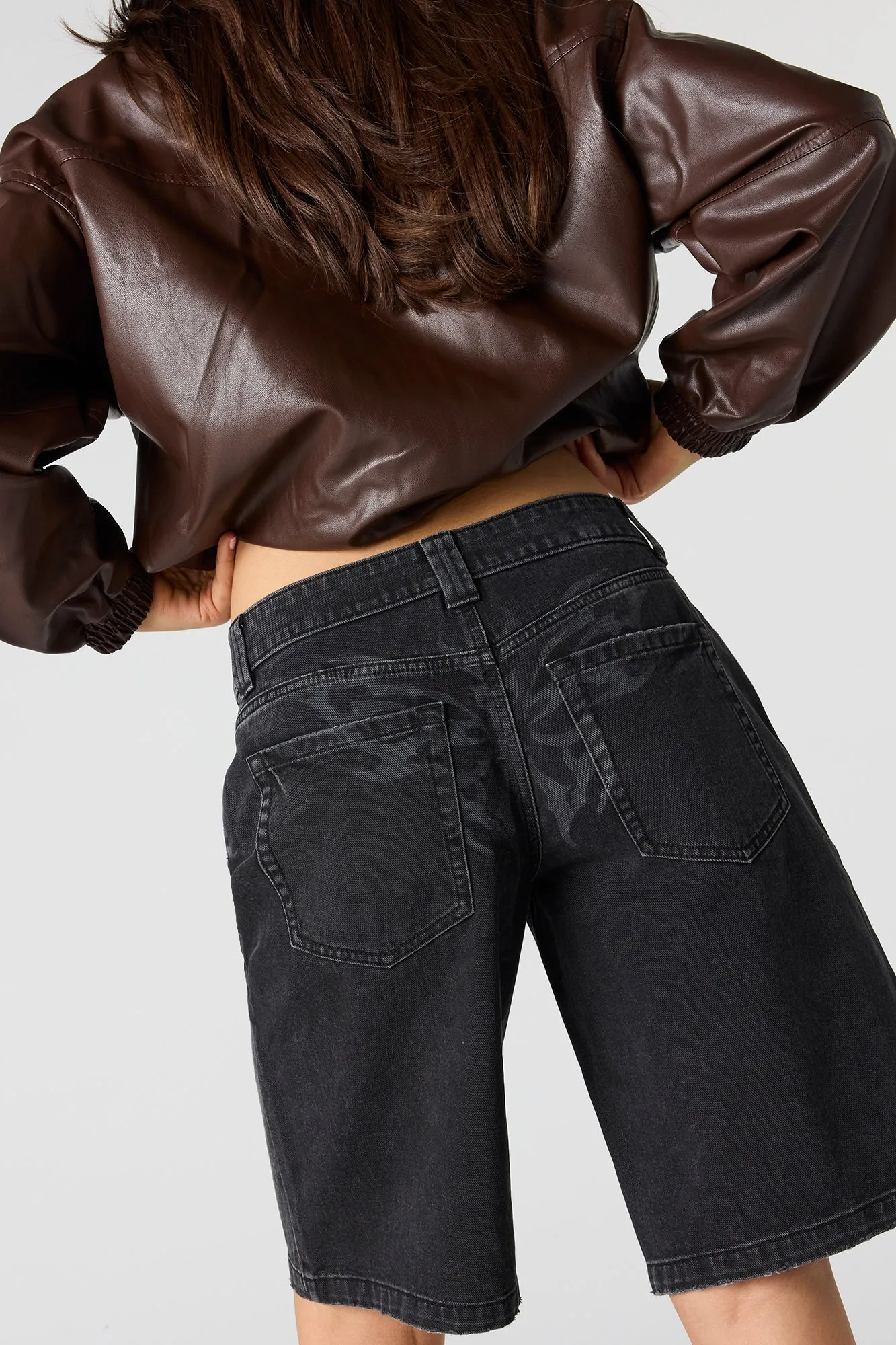 Brooklyn Butterfly Embroidered Low Rise Denim Short sold by Urban Planet product image thumbnail 5