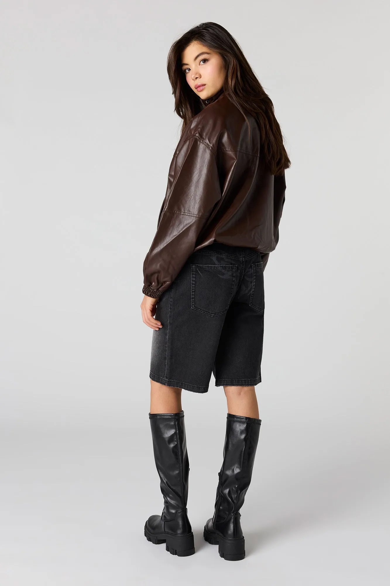 Brooklyn Butterfly Embroidered Low Rise Denim Short sold by Urban Planet product image thumbnail 2