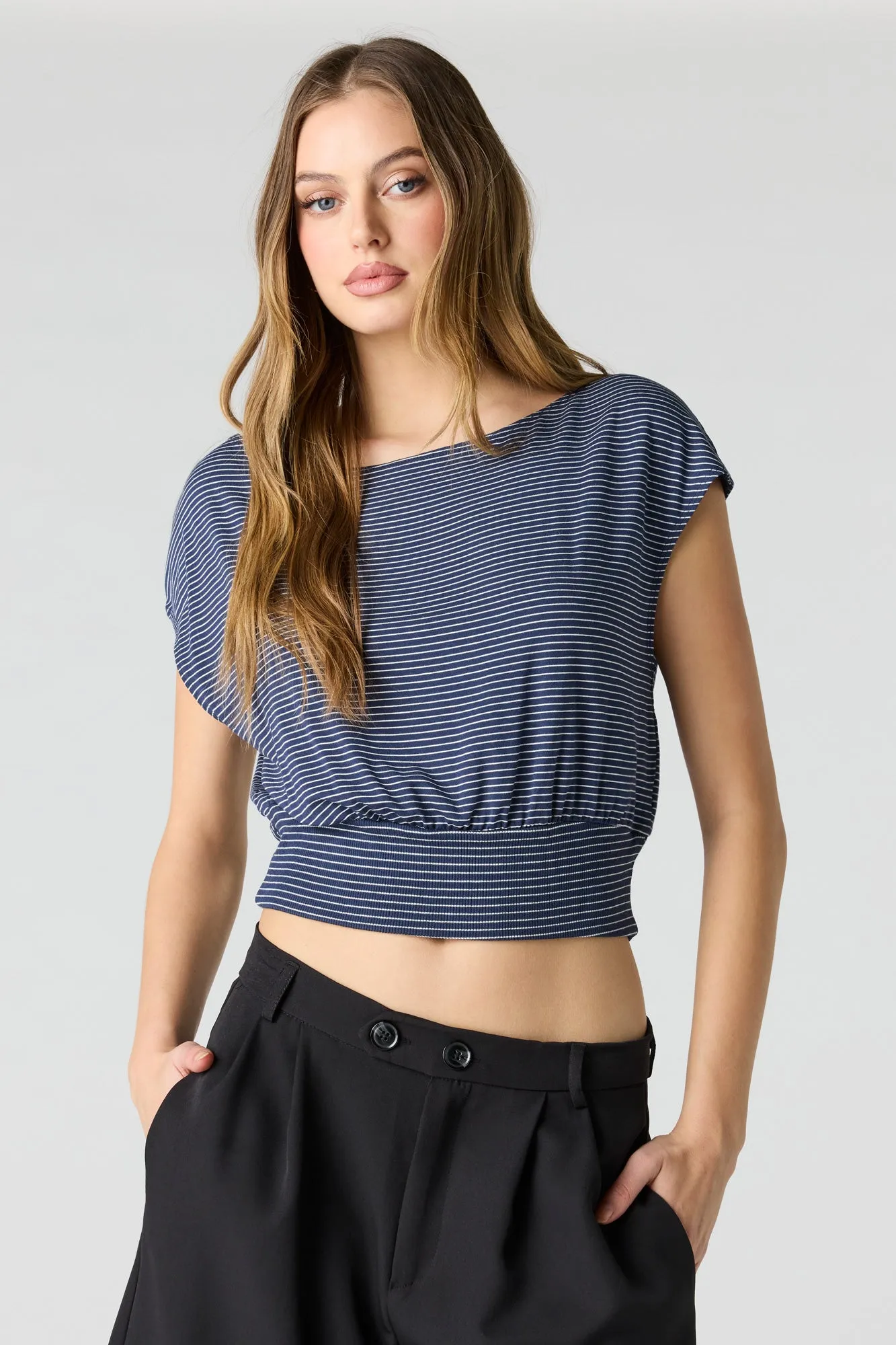 Striped Dolman Top sold by Urban Planet
