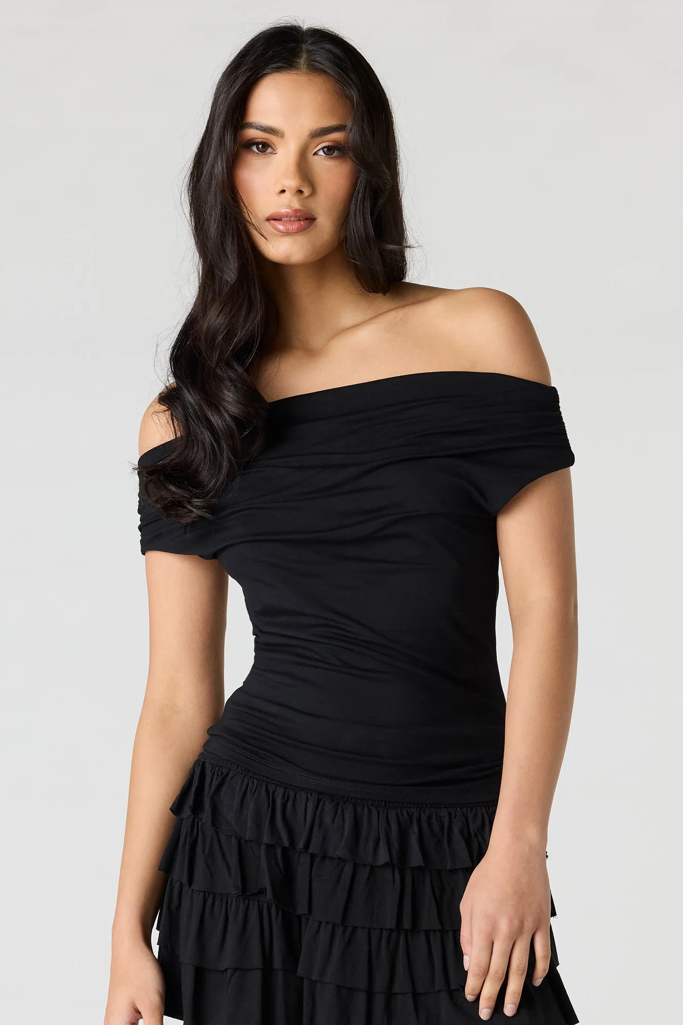 Ruched Off Shoulder Top sold by Urban Planet product image thumbnail 4