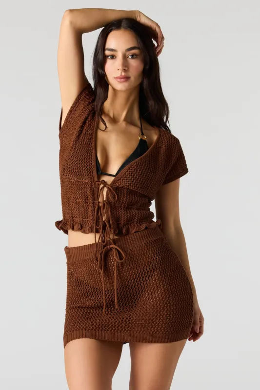 Crochet Swim Cover Up Mini Skirt made by Urban Planet