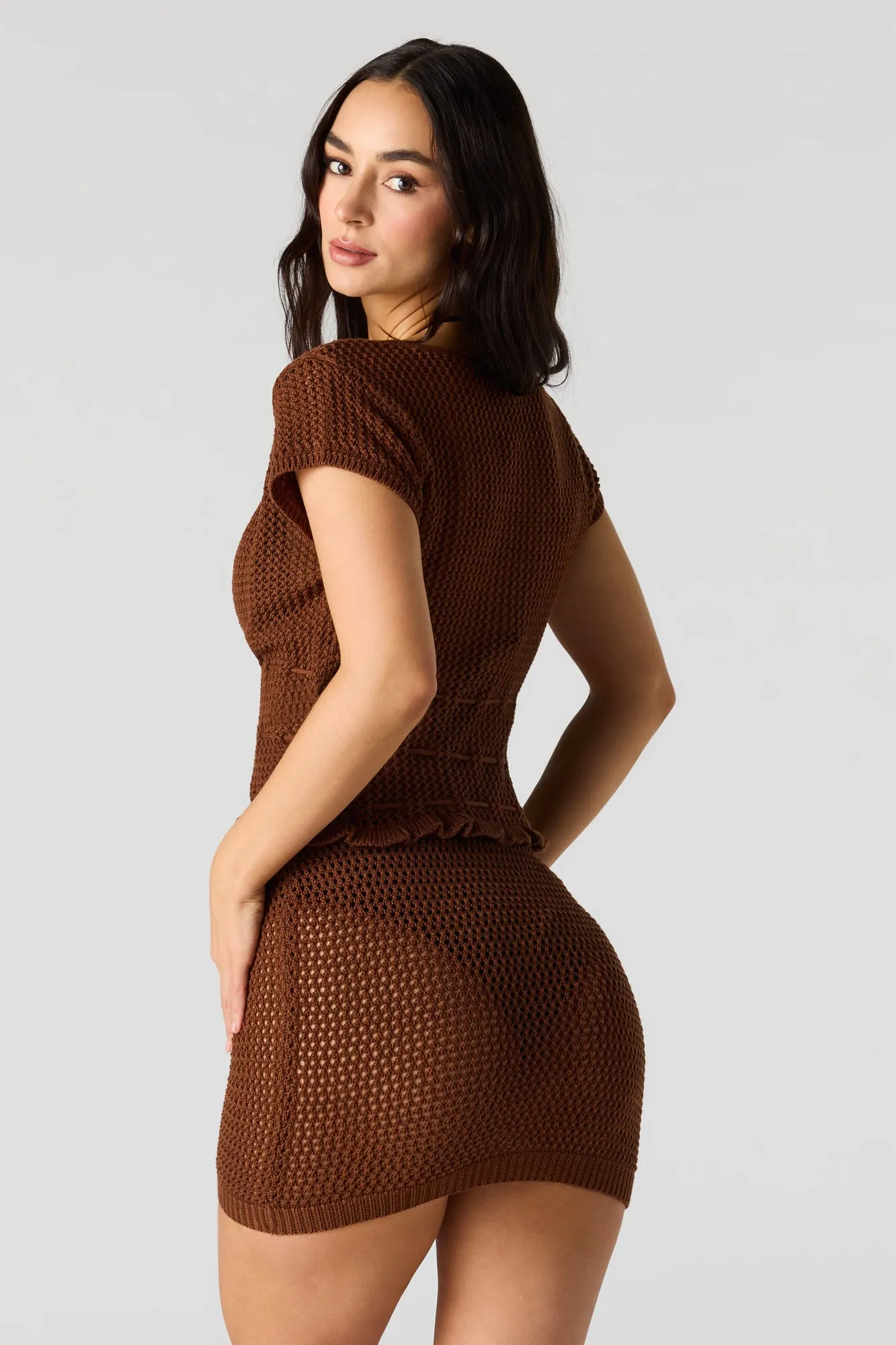 Crochet Swim Cover Up Mini Skirt sold by Urban Planet product image thumbnail 2