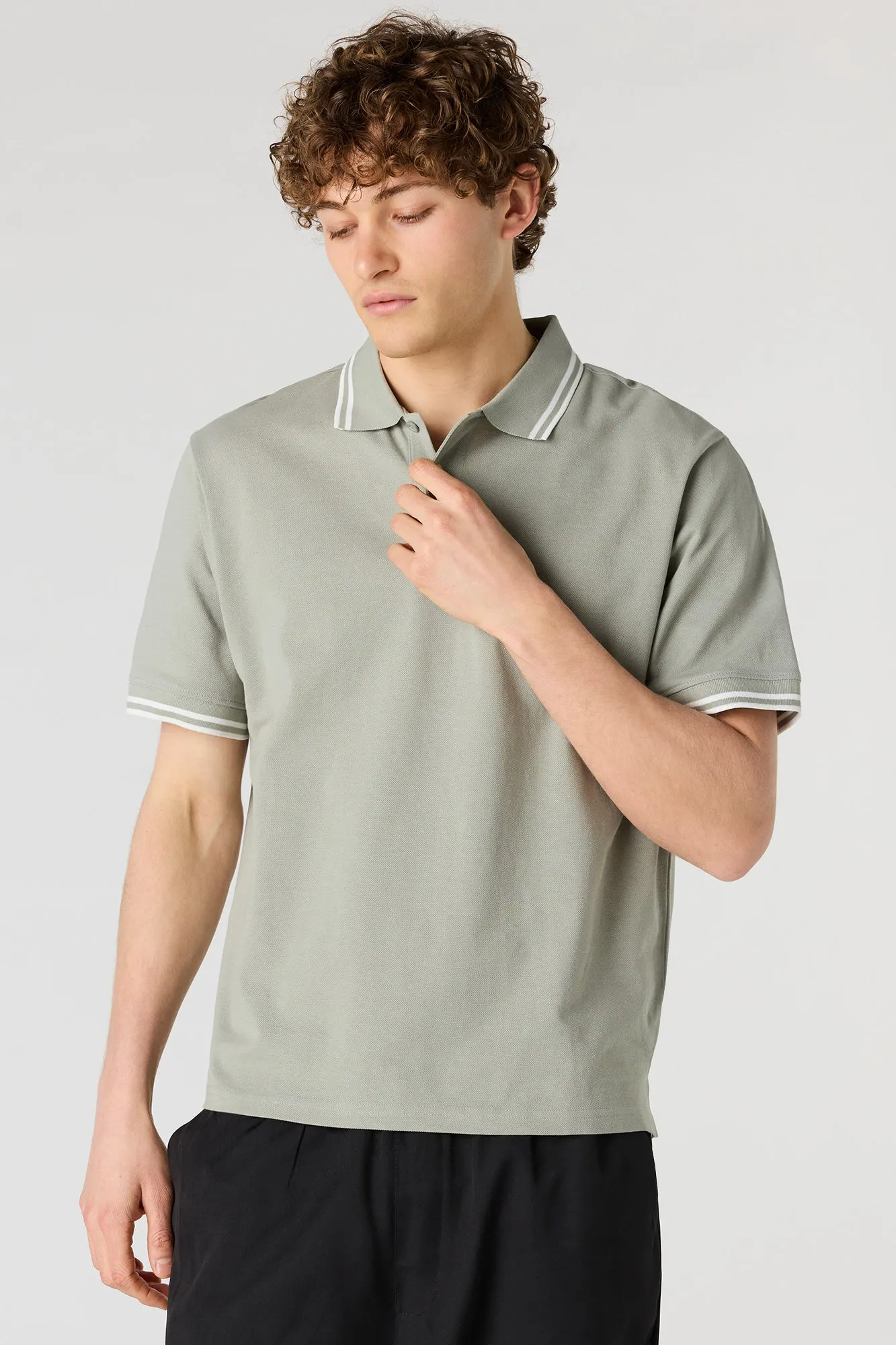 Striped Trim Polo sold by Urban Planet