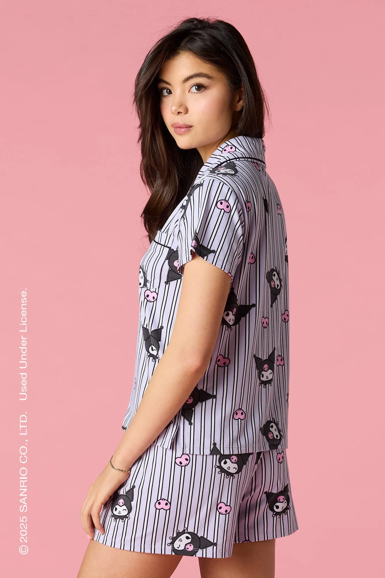 Kuromi™ Button-Up Top & Short Pajama Set sold by Urban Planet product image thumbnail 2