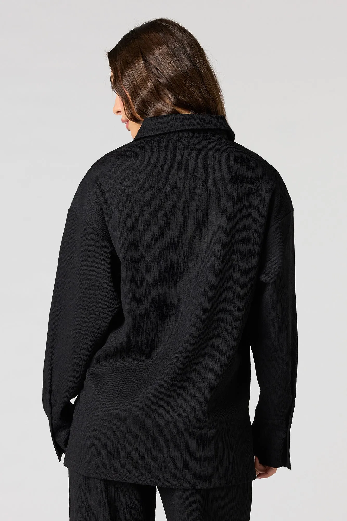 Textured Knit Button-Up Long Sleeve Top sold by Urban Planet product image thumbnail 5