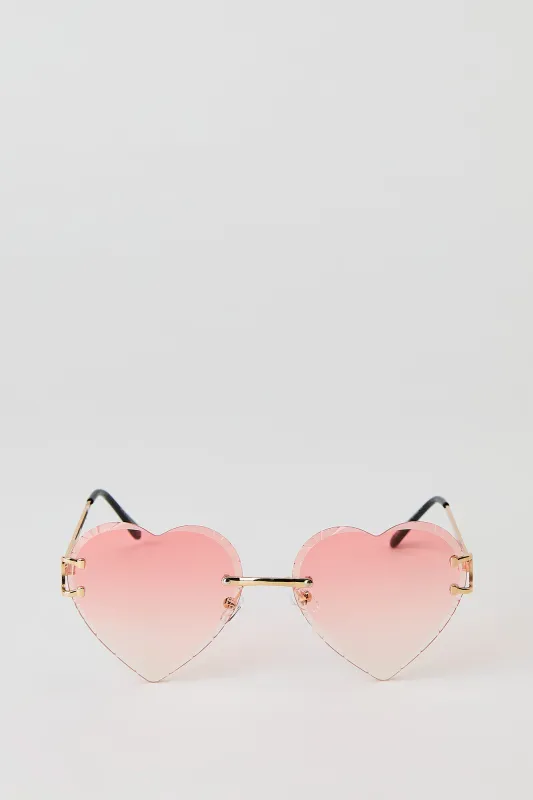 Heart Shaped Rimless Sunglasses sold by Urban Planet