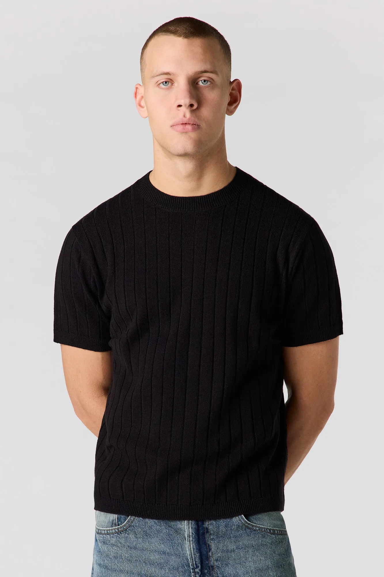 Ribbed Knit Short Sleeve Top sold by Urban Planet product image thumbnail 4