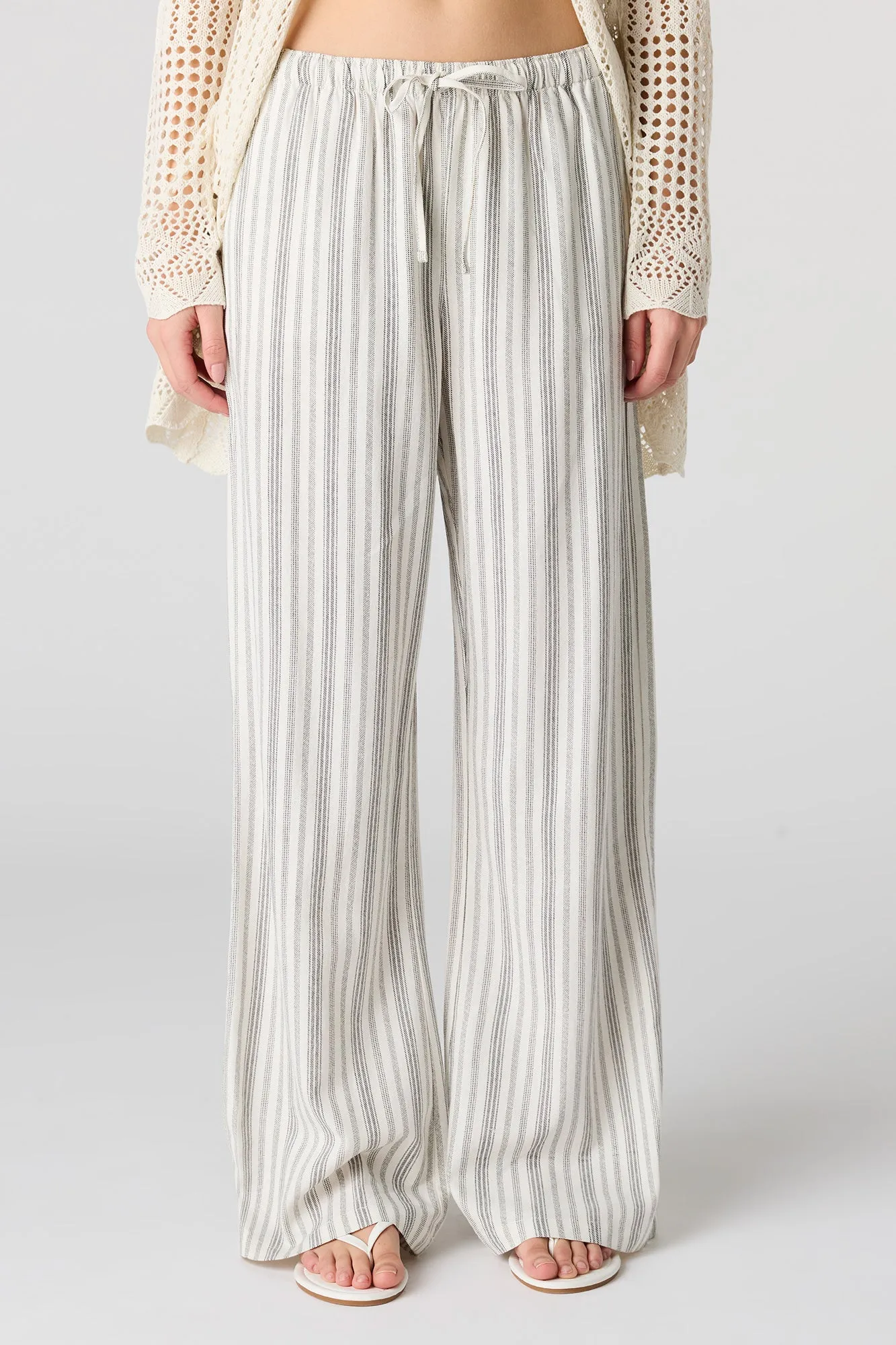 Linen-Blend Flowy Wide Leg Pant sold by Urban Planet product image thumbnail 5