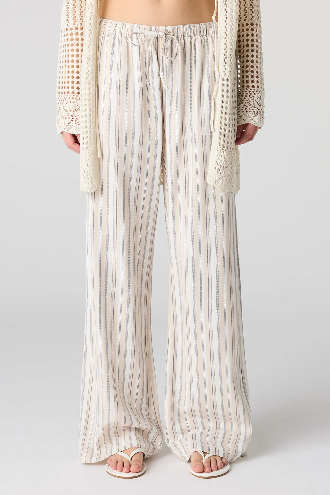 Linen-Blend Flowy Wide Leg Pant sold by Urban Planet product image thumbnail 2