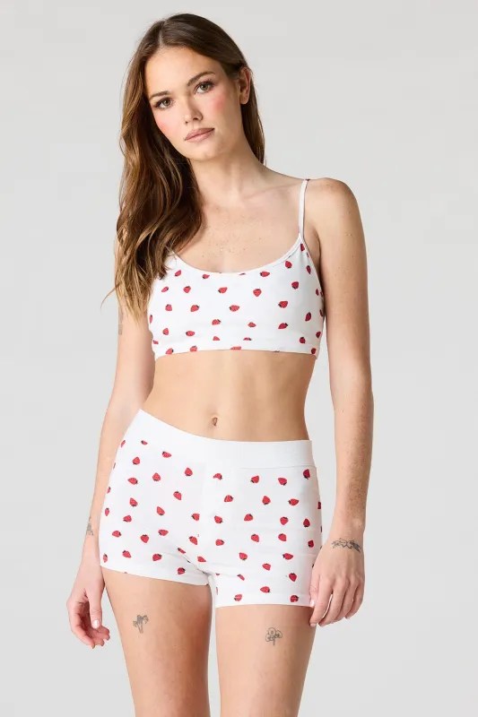 Printed Bralette & Boy Short Set sold by Urban Planet