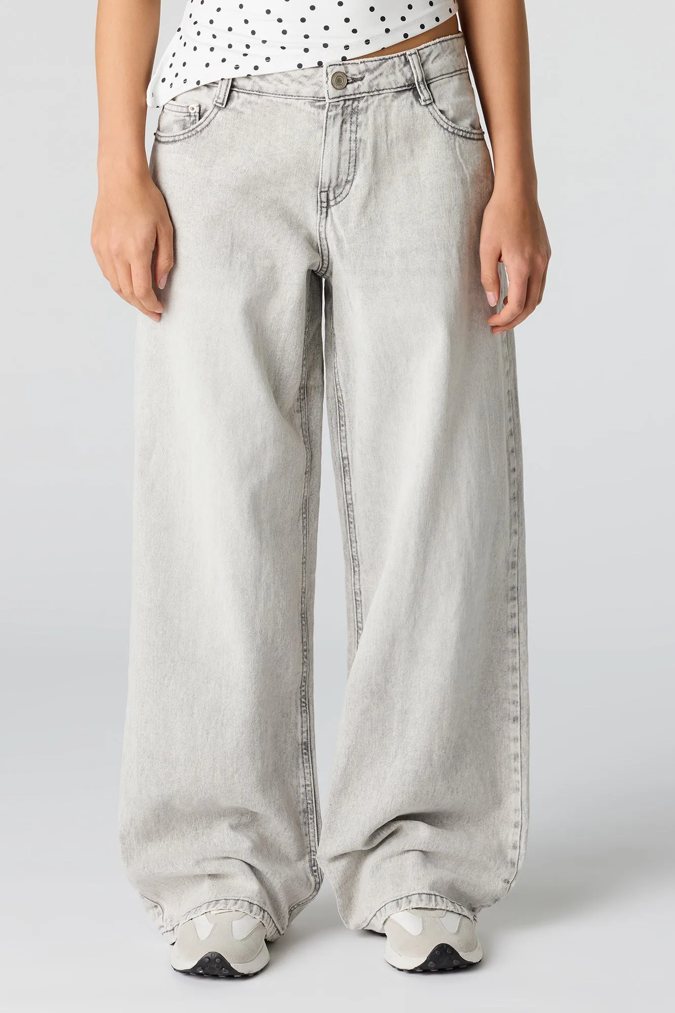 Low Rise Super Baggy Light Grey Jean sold by Urban Planet product image thumbnail 2