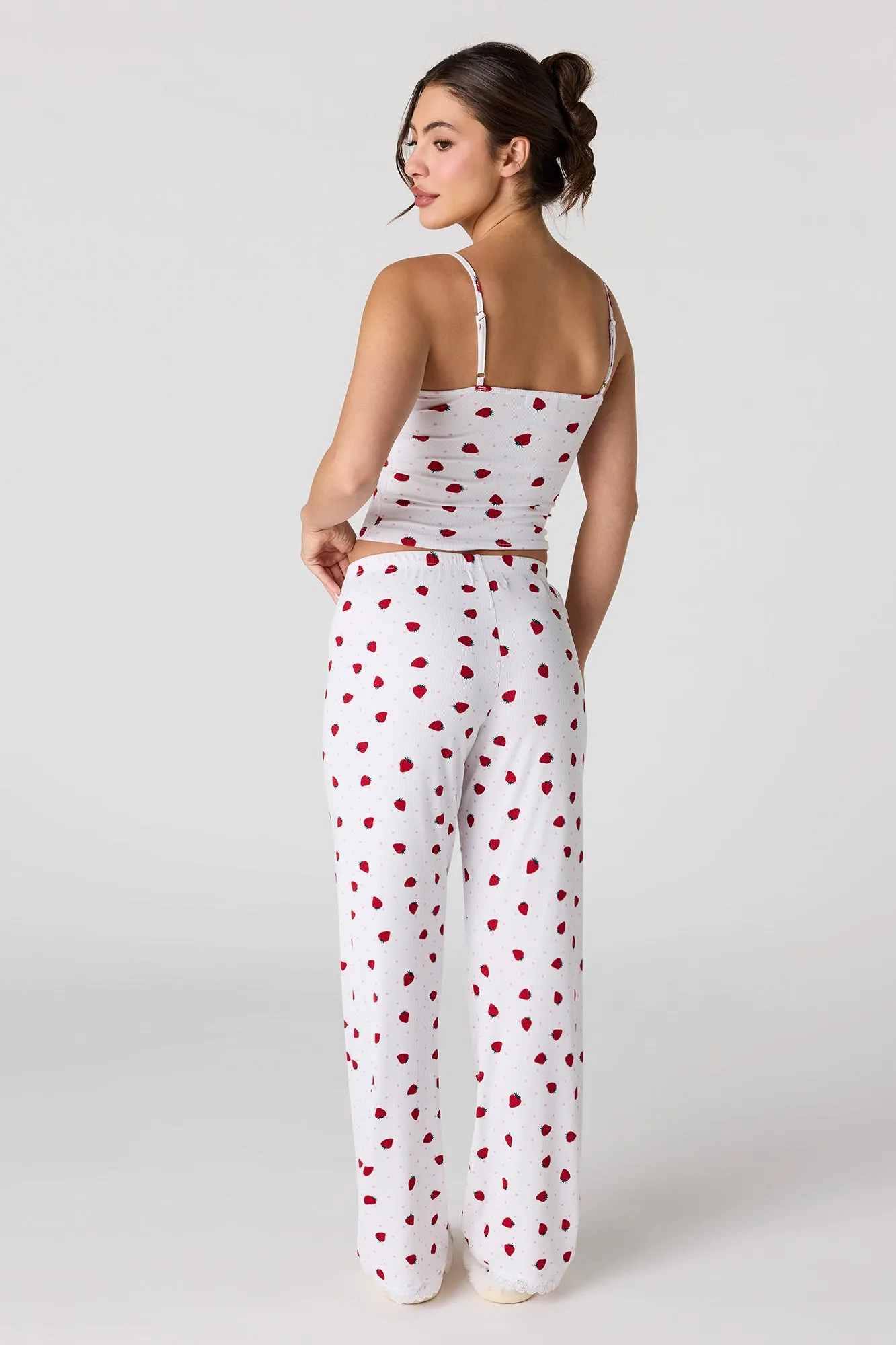 Ribbed Lace Trim Tank & Pant Pajama Set sold by Urban Planet product image thumbnail 4