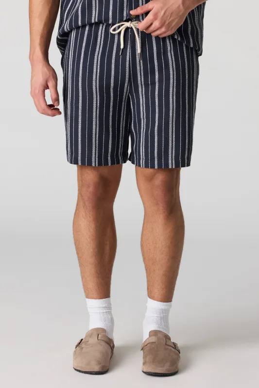 Textured Striped Drawstring Short sold by Urban Planet