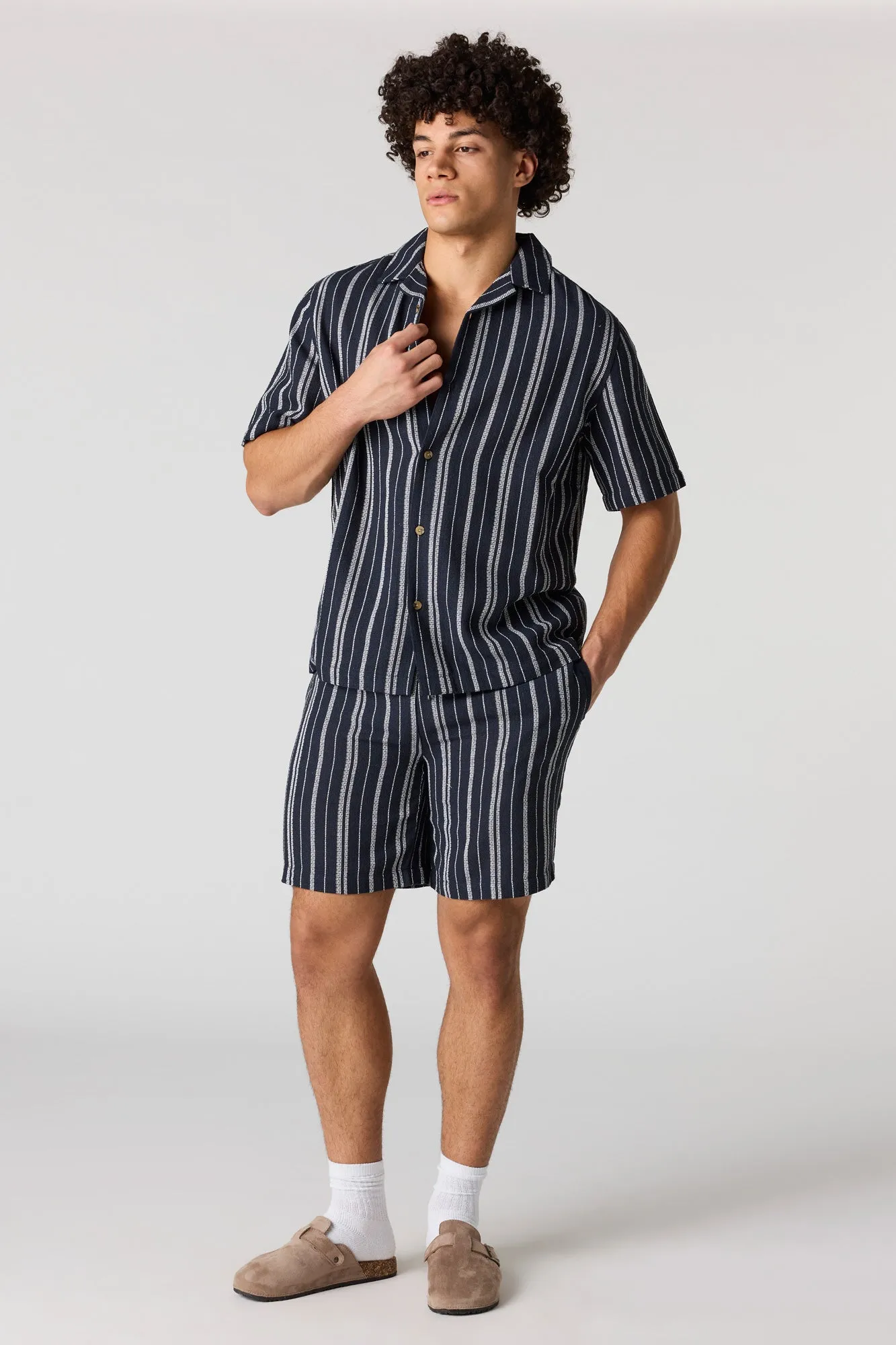 Textured Striped Button-Up Top sold by Urban Planet product image thumbnail 3