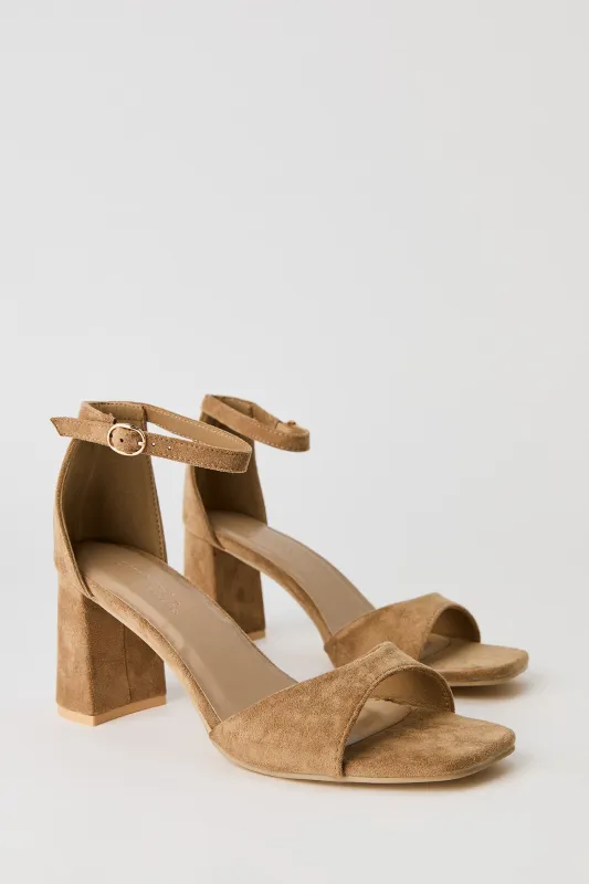 Faux Suede Ankle Strap Heel sold by Urban Planet