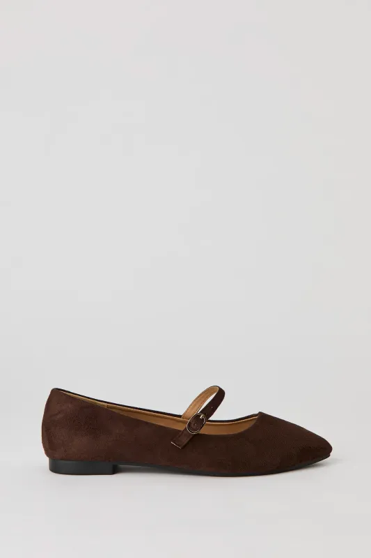 Faux Suede Mary Jane Ballet Flat sold by Urban Planet
