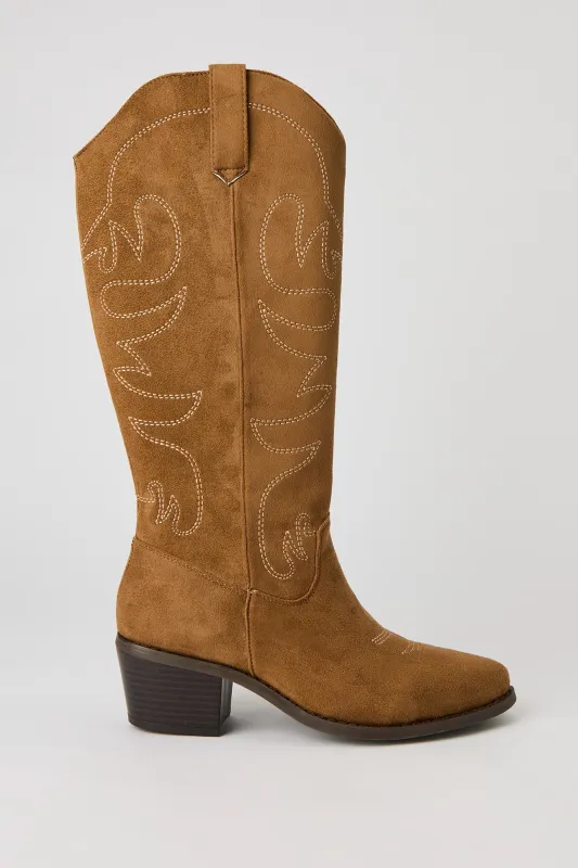 Faux Suede Cowboy Boot sold by Urban Planet
