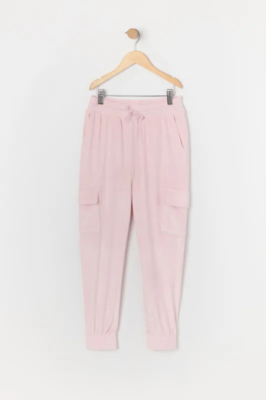Girls Velour Cargo Jogger sold by Urban Planet