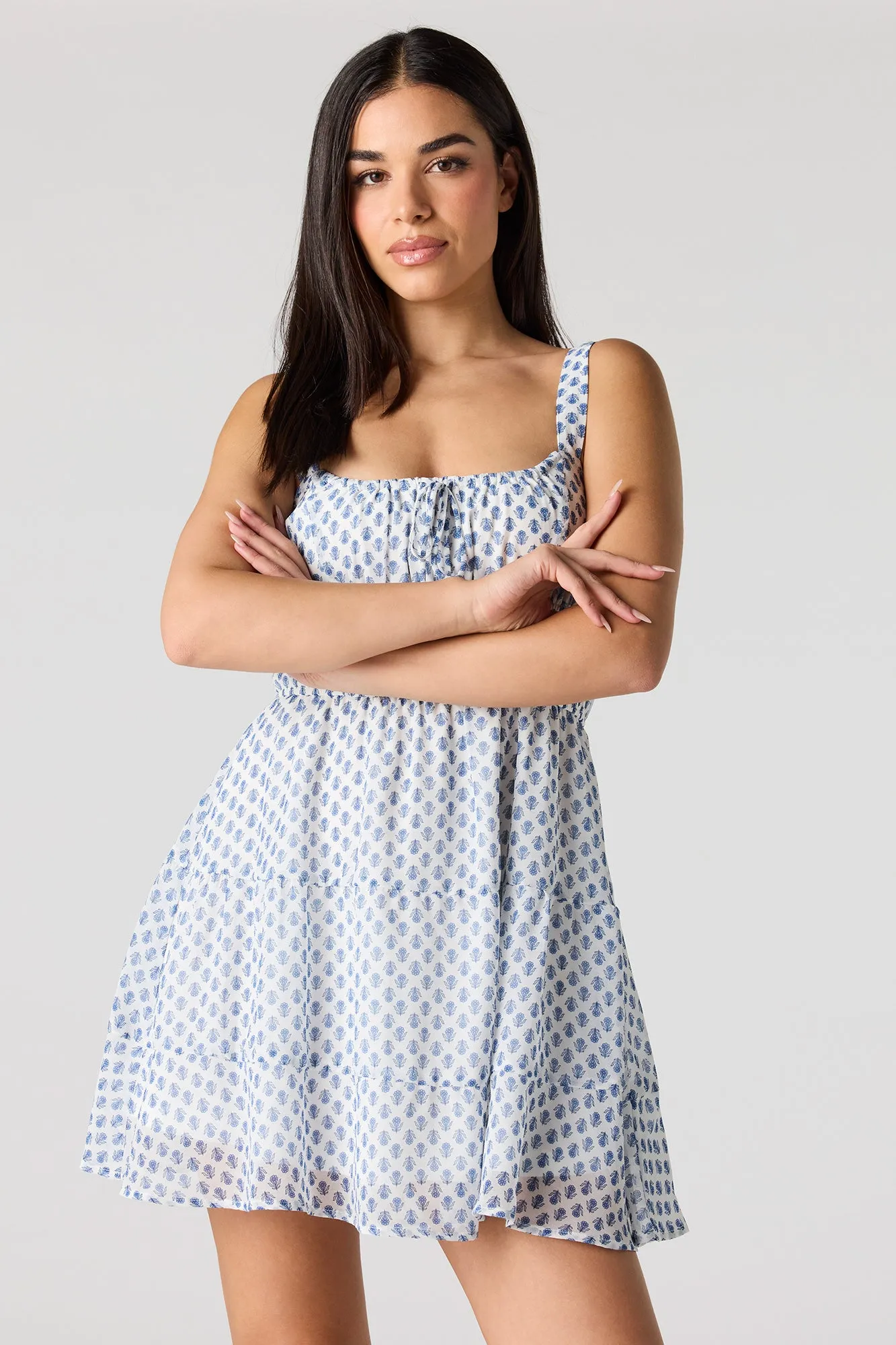 Chiffon Tiered Mini Dress sold by Urban Planet product image thumbnail 4