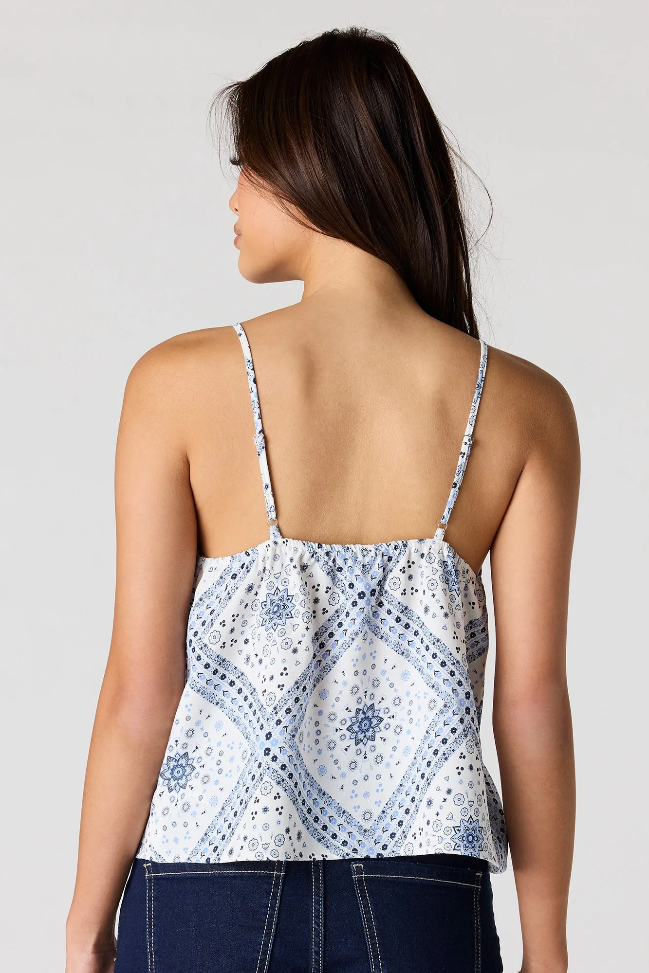 V-Neck Tie Front Flyaway Tank sold by Urban Planet product image thumbnail 5