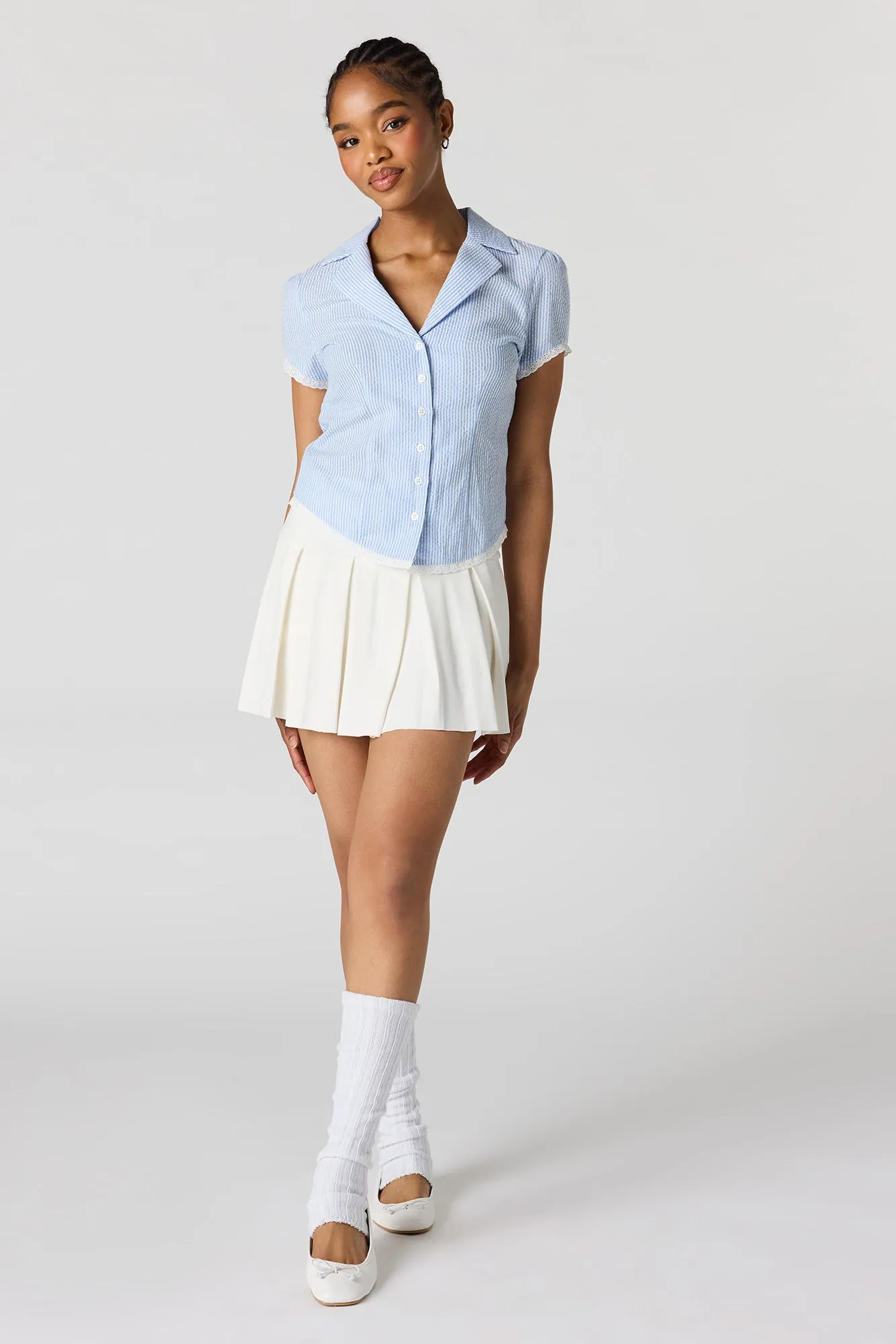 Collared Button-Up Top sold by Urban Planet product image thumbnail 3