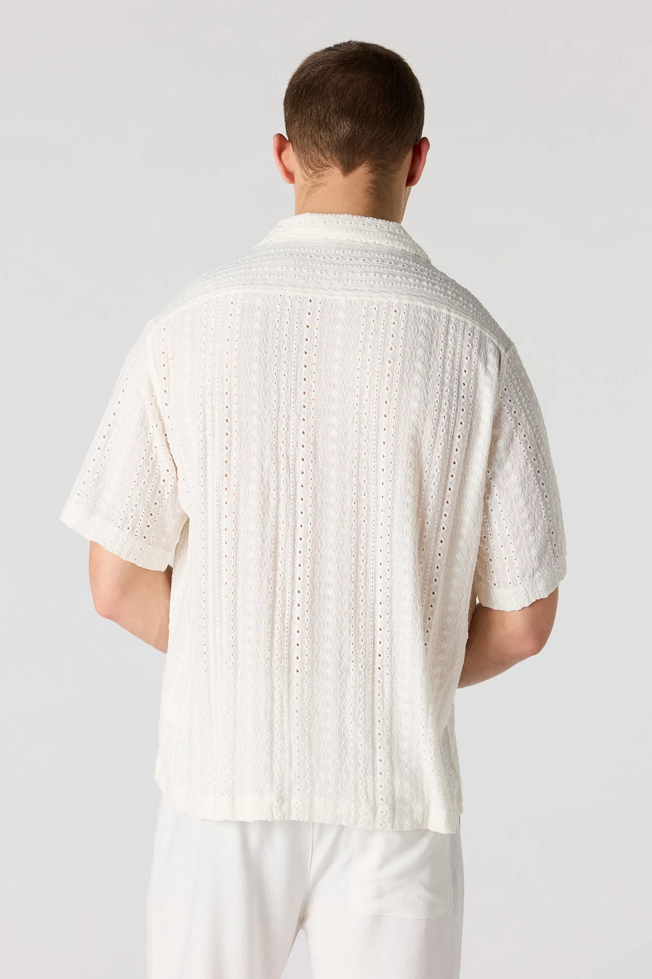 Textured Short Sleeve Button-Up Top sold by Urban Planet product image thumbnail 2