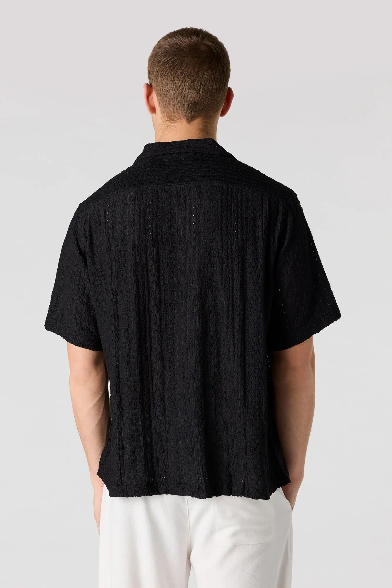 Textured Short Sleeve Button-Up Top sold by Urban Planet product image thumbnail 5