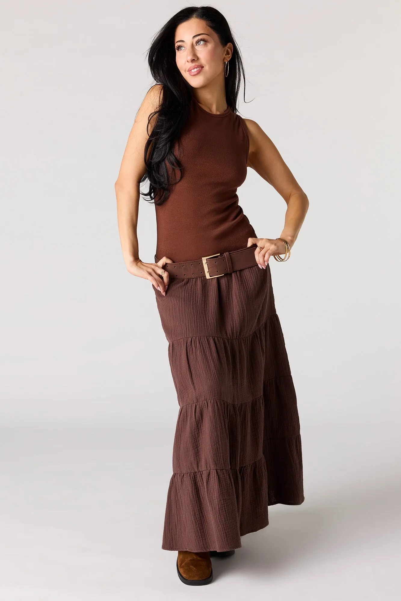 Ribbed High Neck Tank sold by Urban Planet product image thumbnail 3