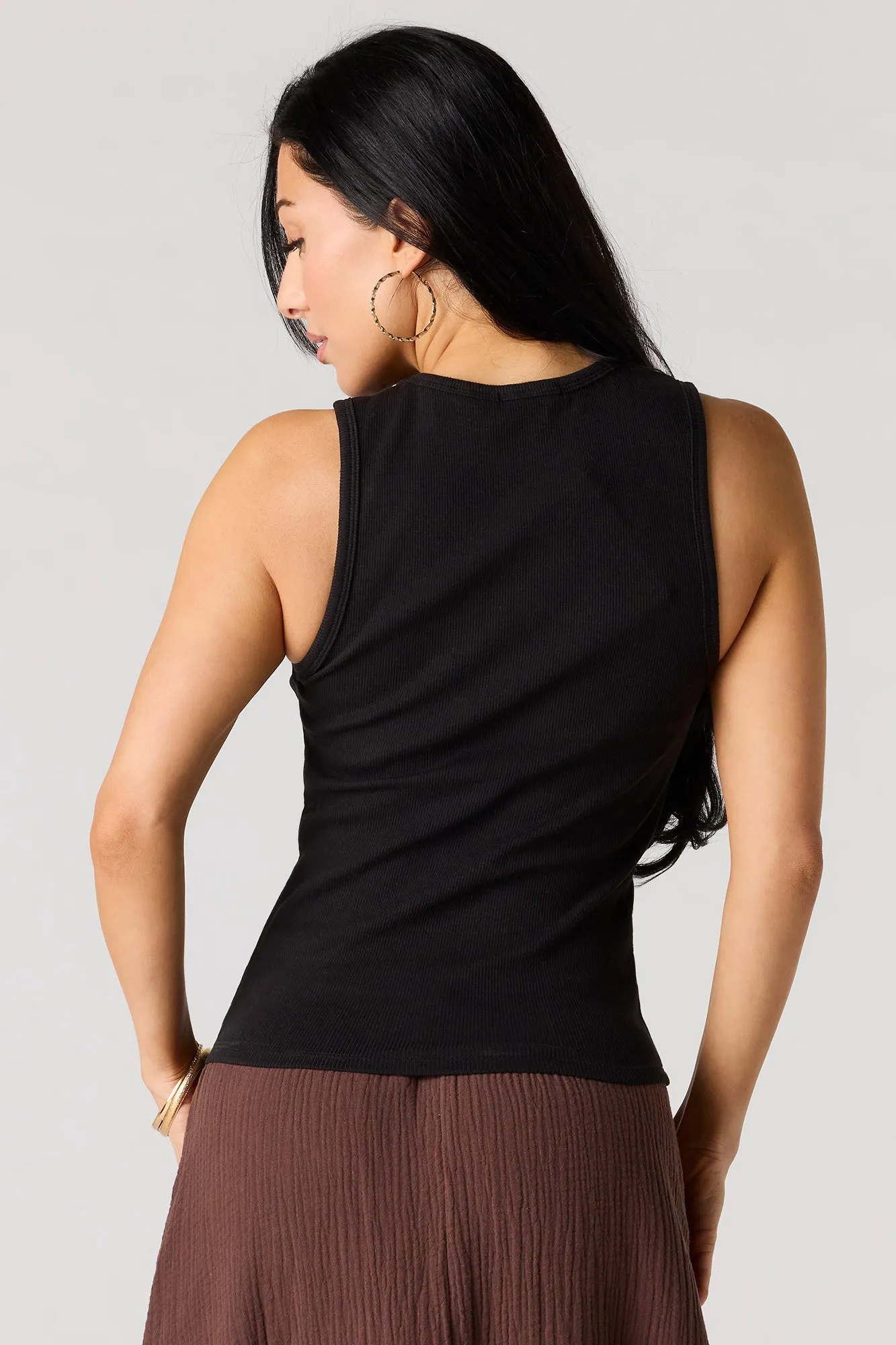 Ribbed High Neck Tank sold by Urban Planet product image thumbnail 5