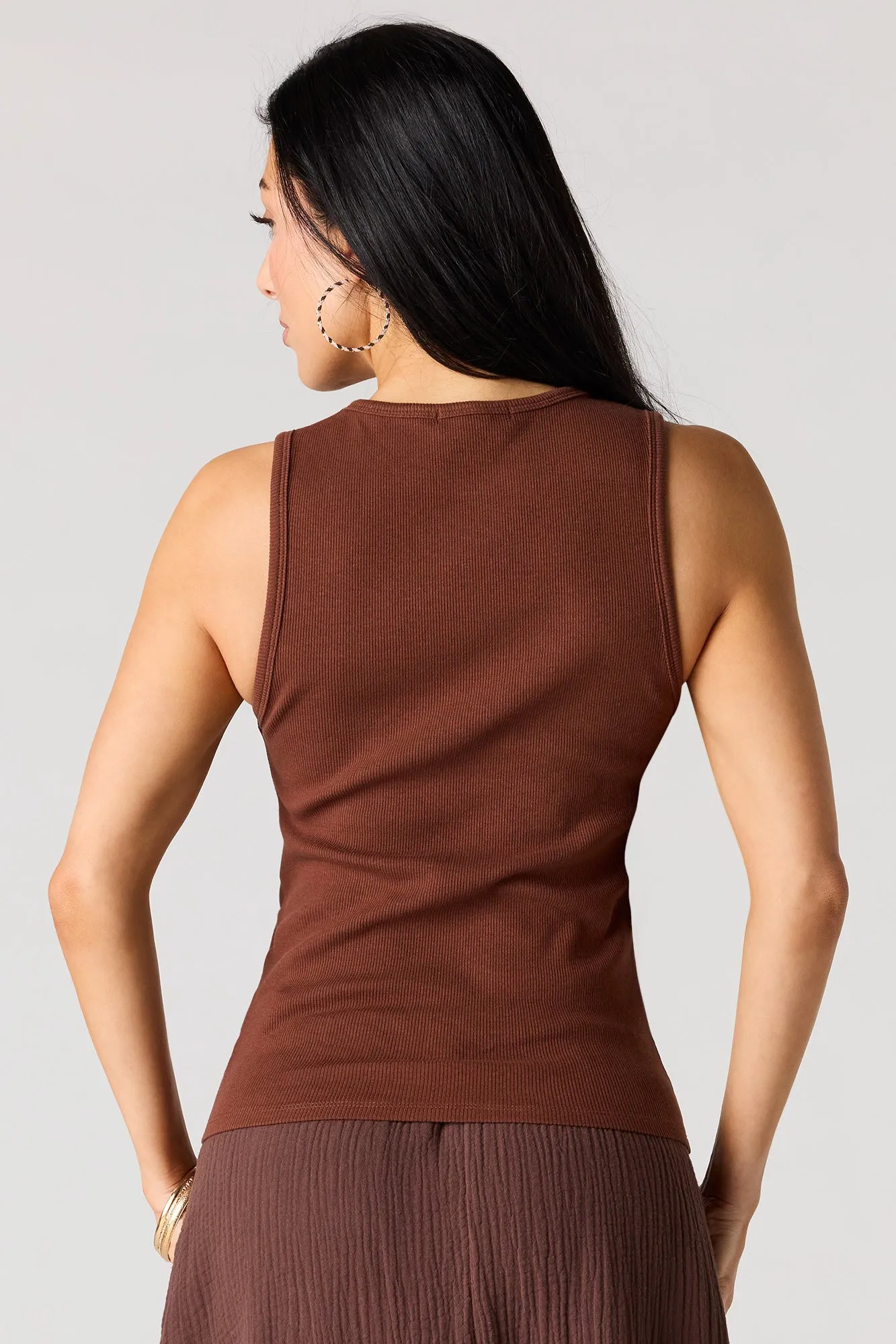 Ribbed High Neck Tank sold by Urban Planet product image thumbnail 2