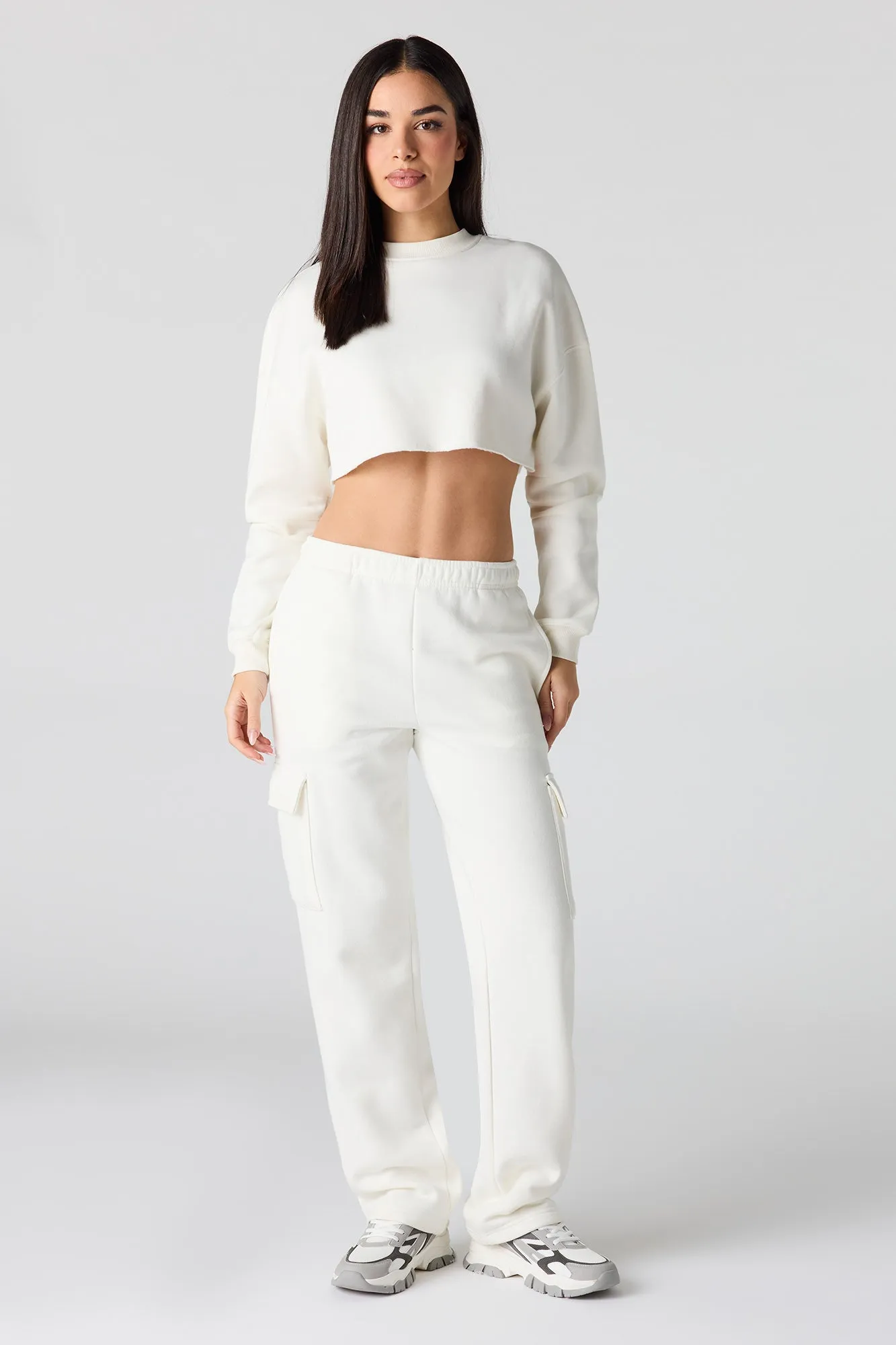 Fleece Cropped Sweatshirt sold by Urban Planet product image thumbnail 3