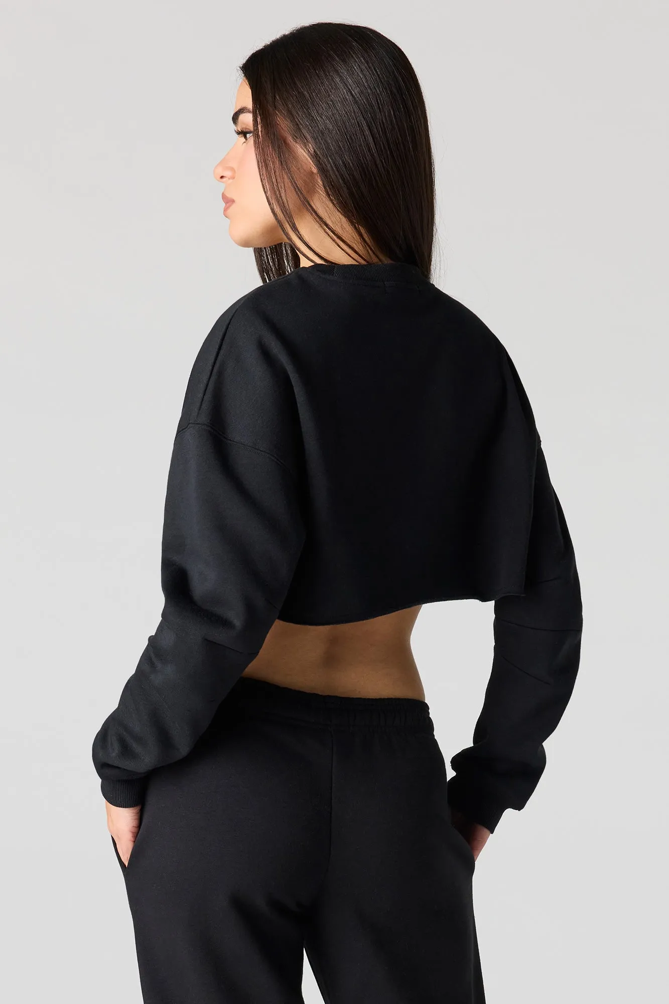 Fleece Cropped Sweatshirt sold by Urban Planet product image thumbnail 5