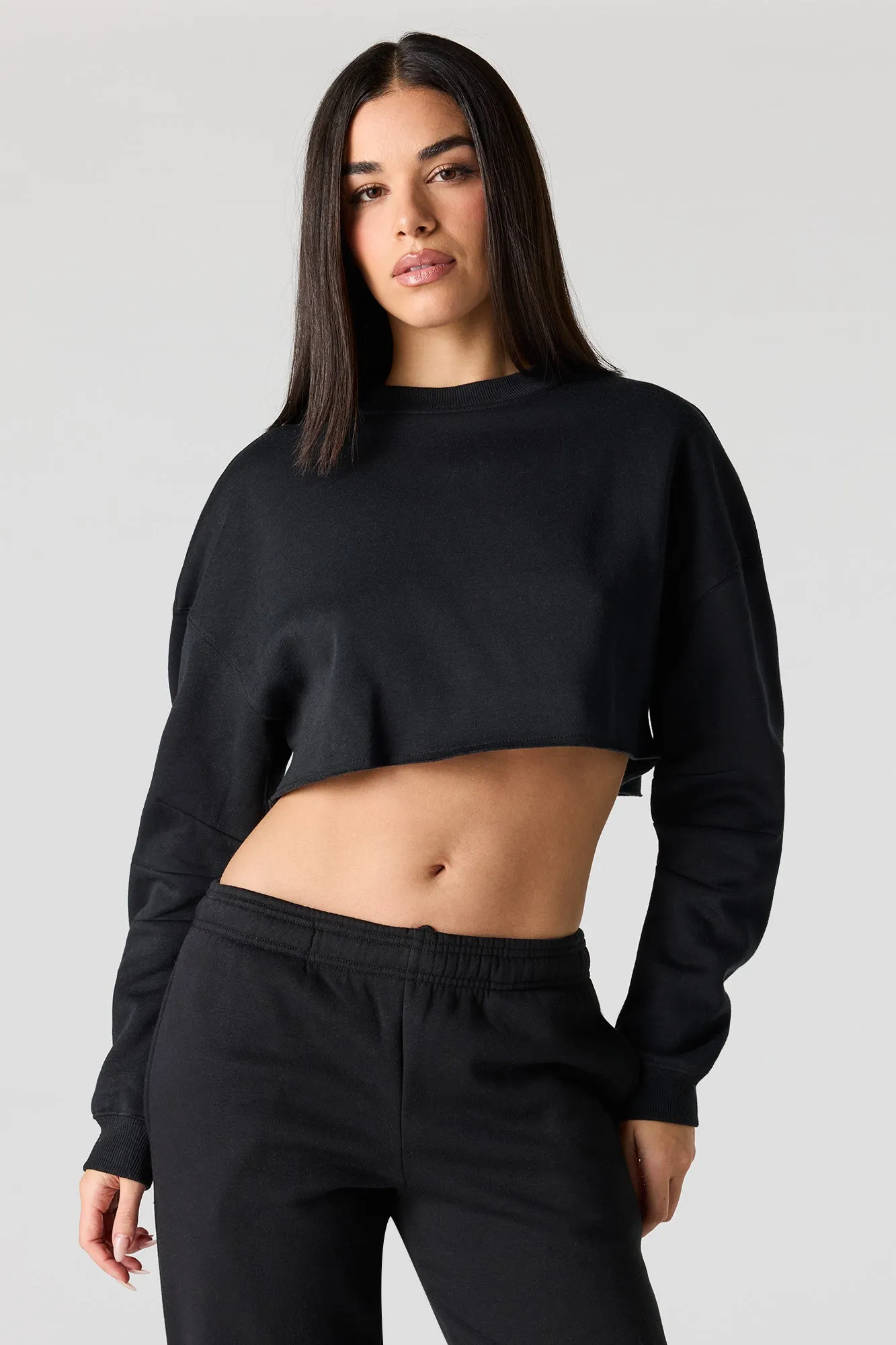 Fleece Cropped Sweatshirt sold by Urban Planet product image thumbnail 4