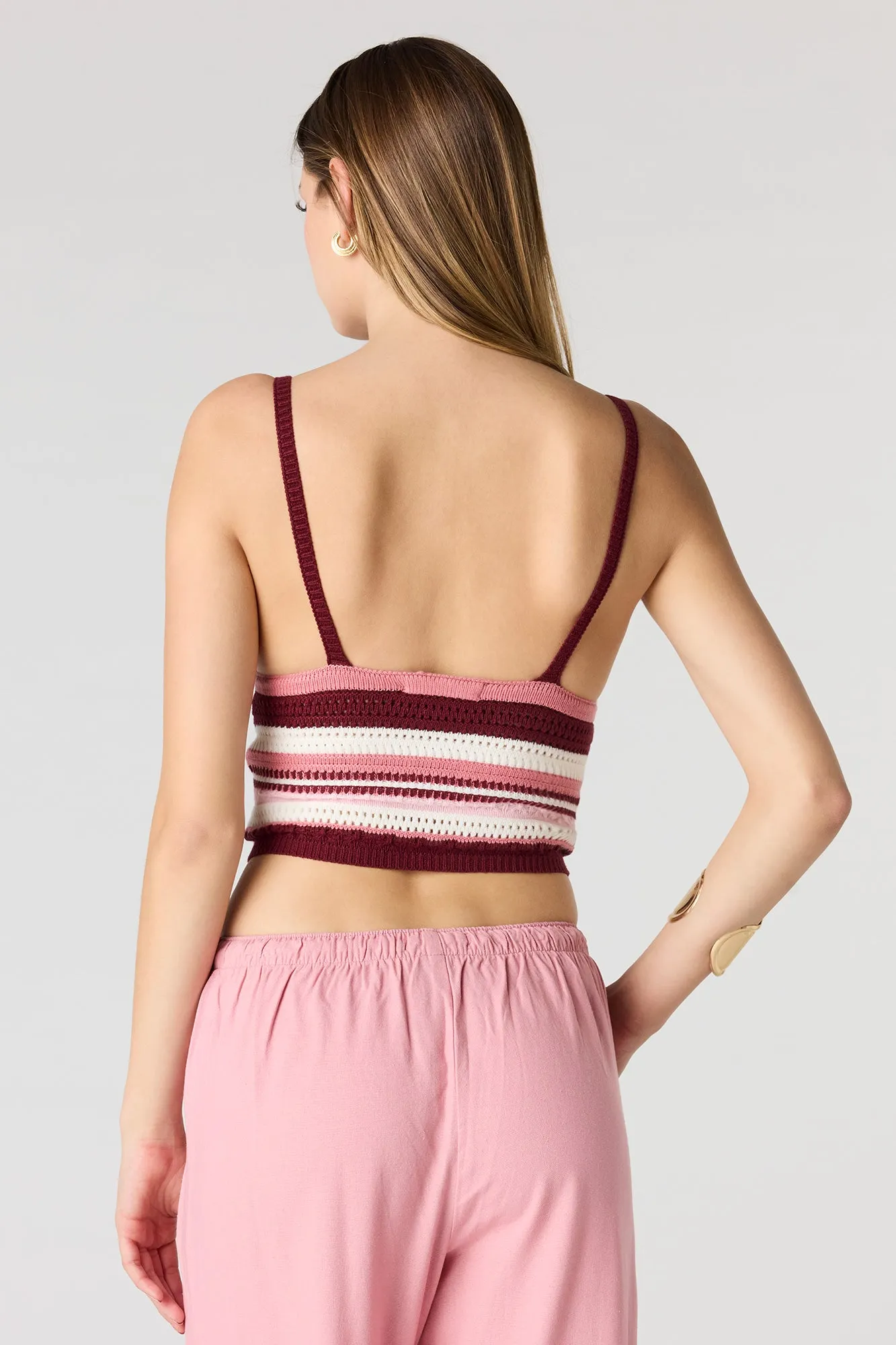 Crochet V-Neck Cropped Tank sold by Urban Planet product image thumbnail 5