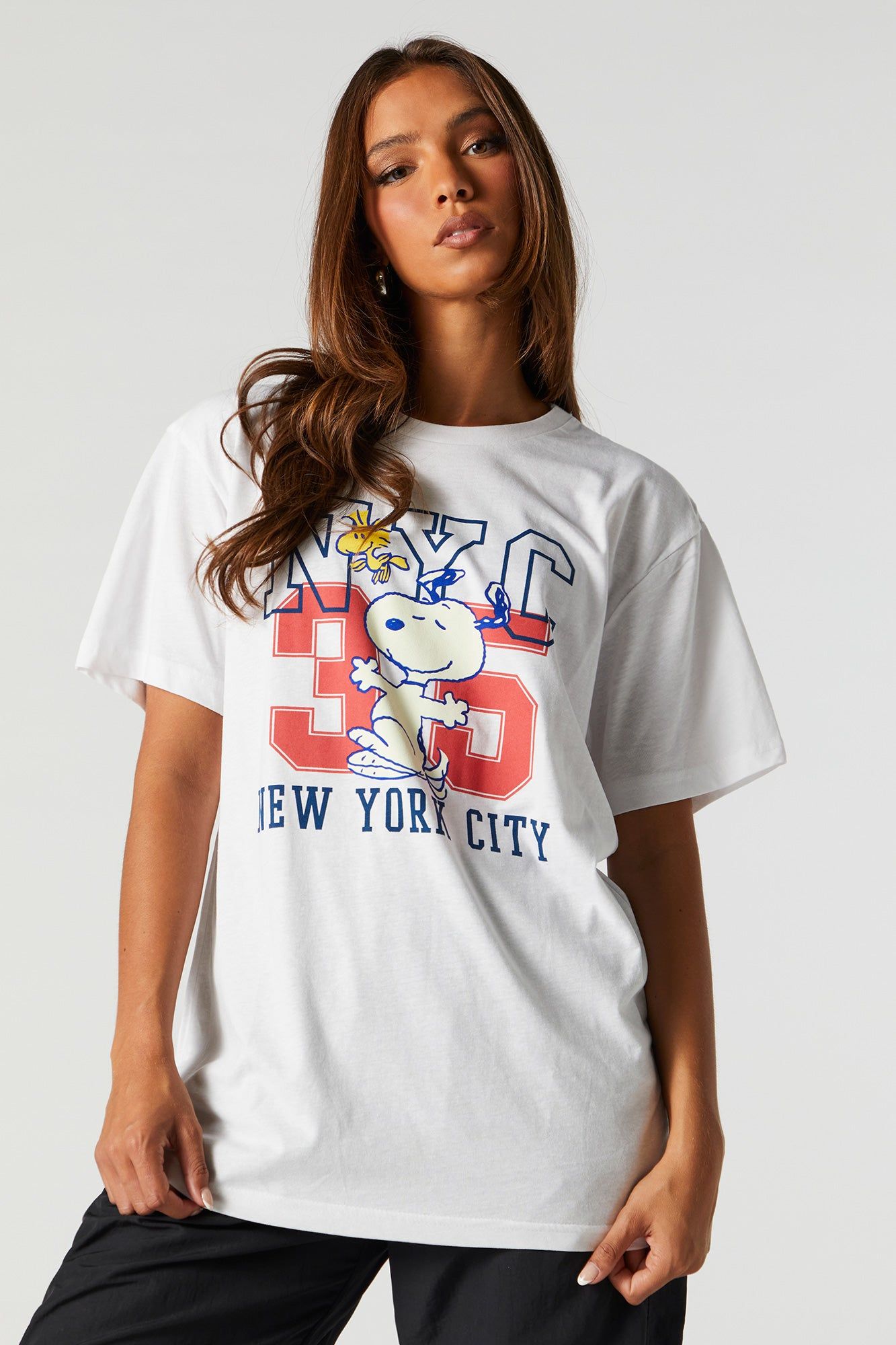 Snoopy NYC Graphic Boyfriend T-Shirt sold by Urban Planet
