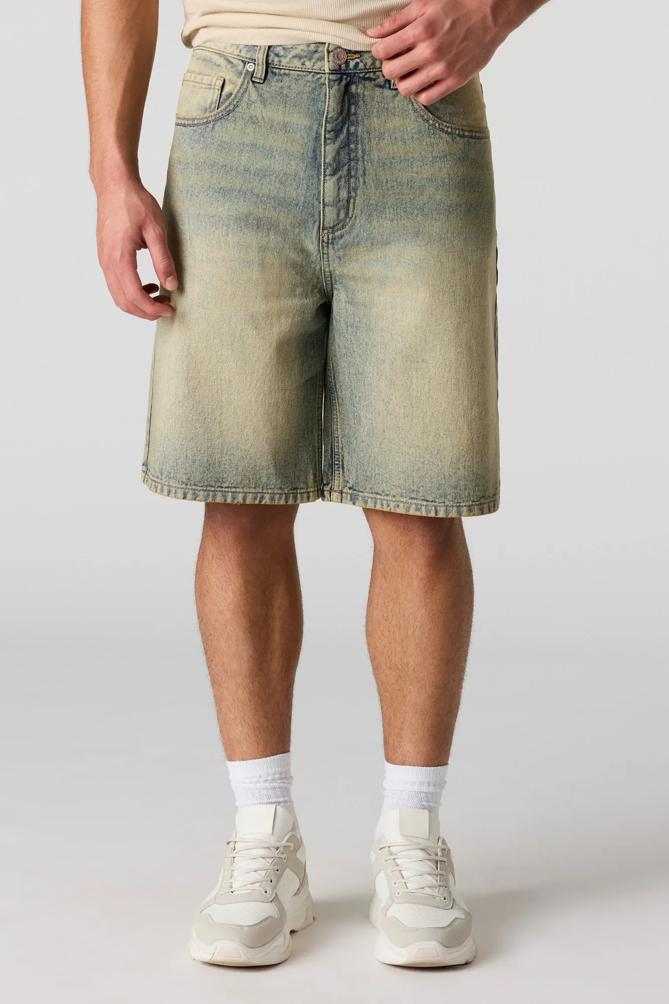 Baggy Tinted Light Denim Short sold by Urban Planet