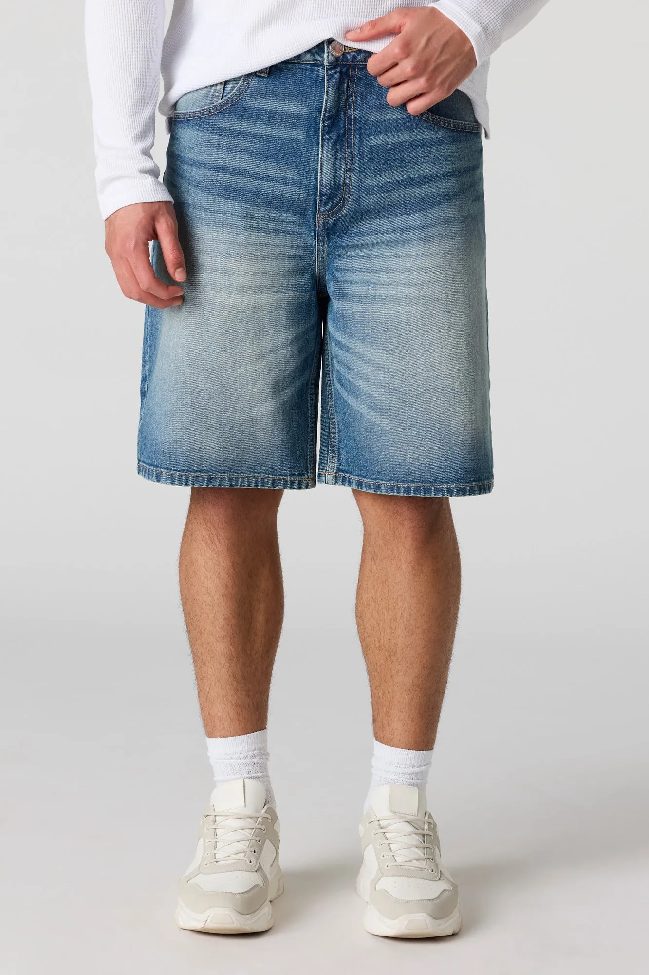 Baggy Tinted Medium Denim Short sold by Urban Planet