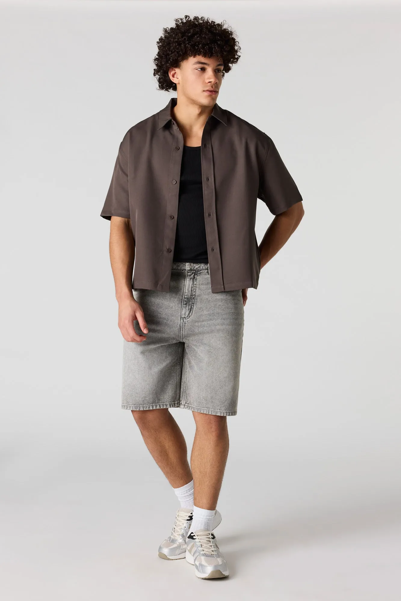 Baggy Light Grey Denim Short sold by Urban Planet product image thumbnail 2