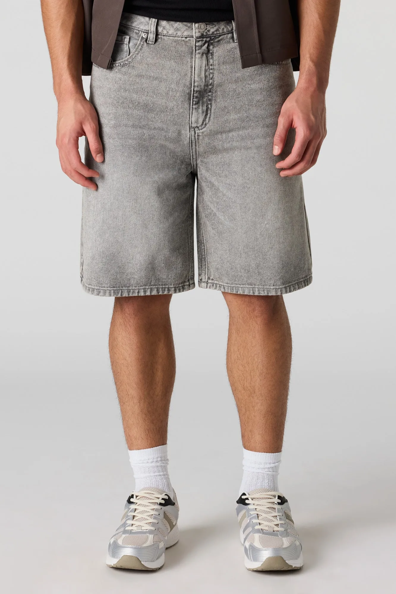 Baggy Light Grey Denim Short sold by Urban Planet