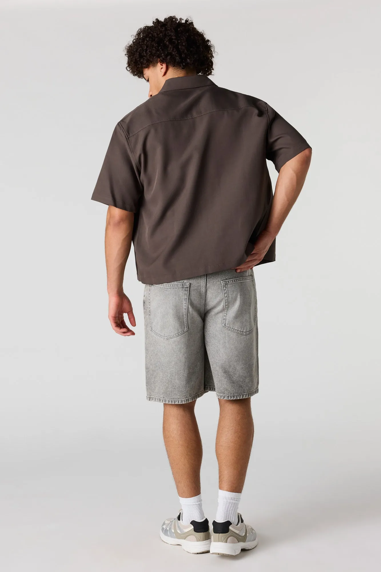 Baggy Light Grey Denim Short sold by Urban Planet product image thumbnail 3