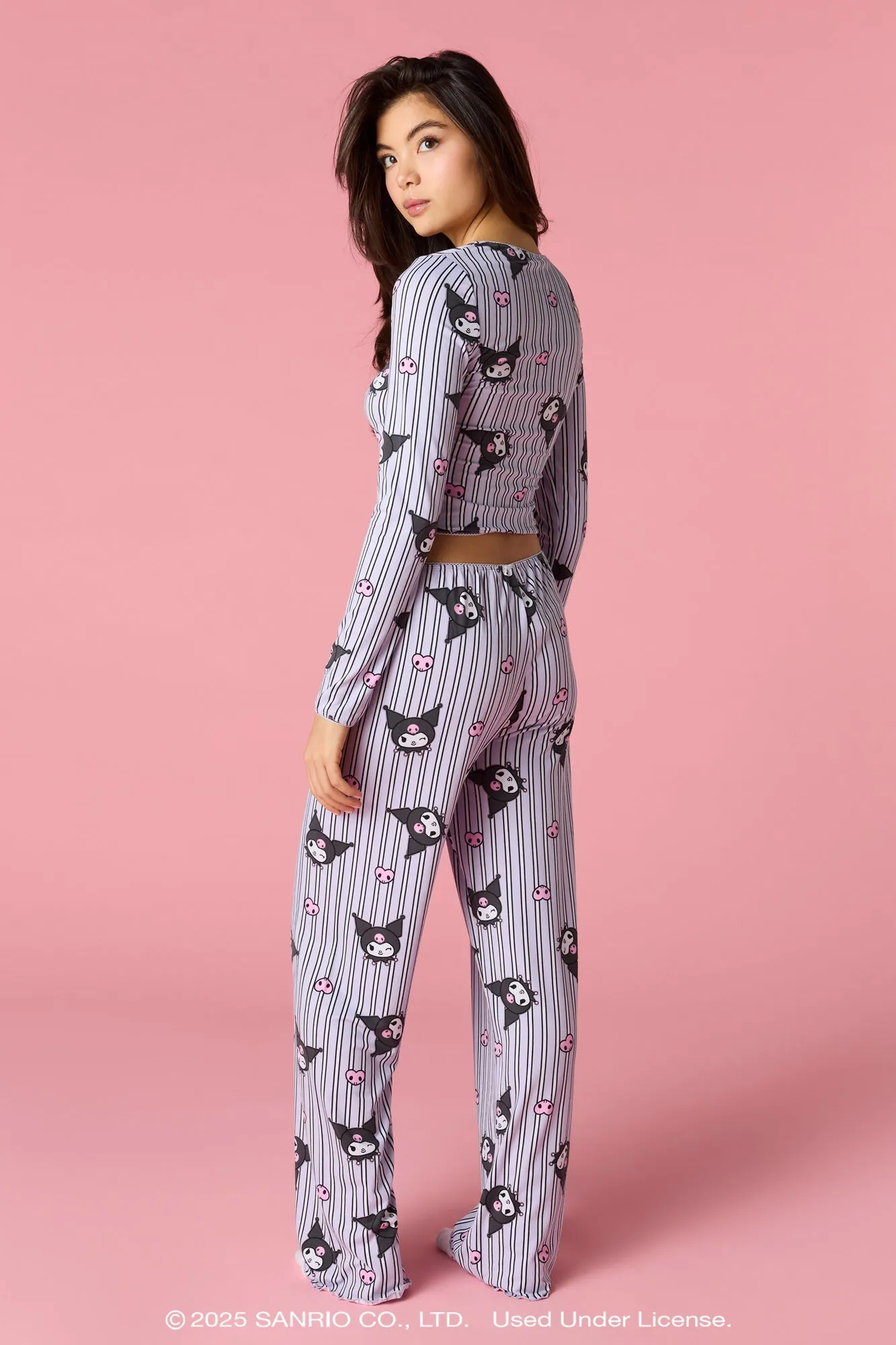 Kuromi™ Long Sleeve Top & Pant Pajama Set sold by Urban Planet product image thumbnail 4