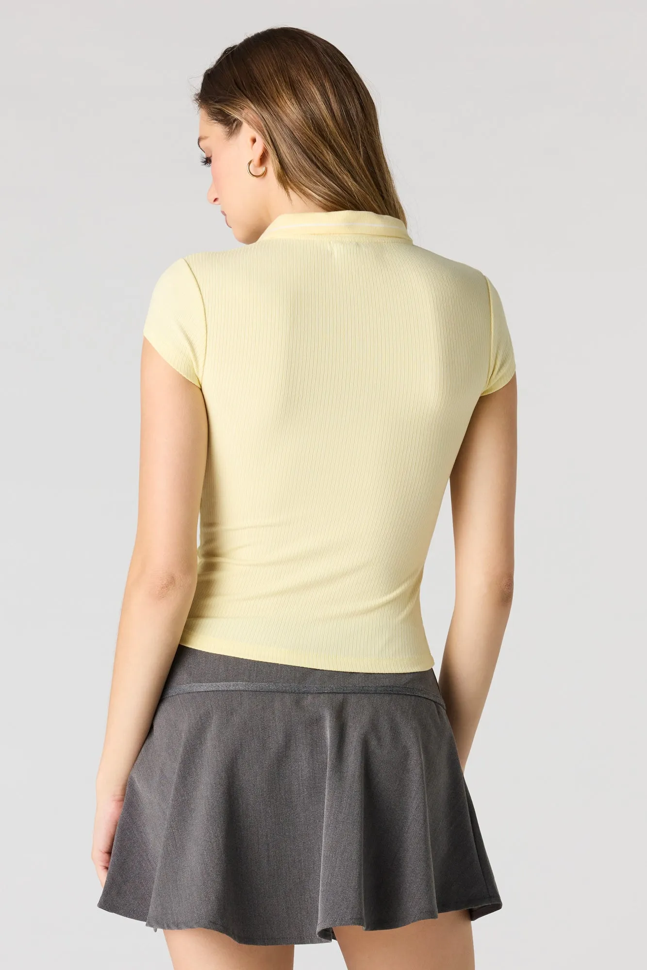 Ribbed Collared T-Shirt sold by Urban Planet product image thumbnail 2